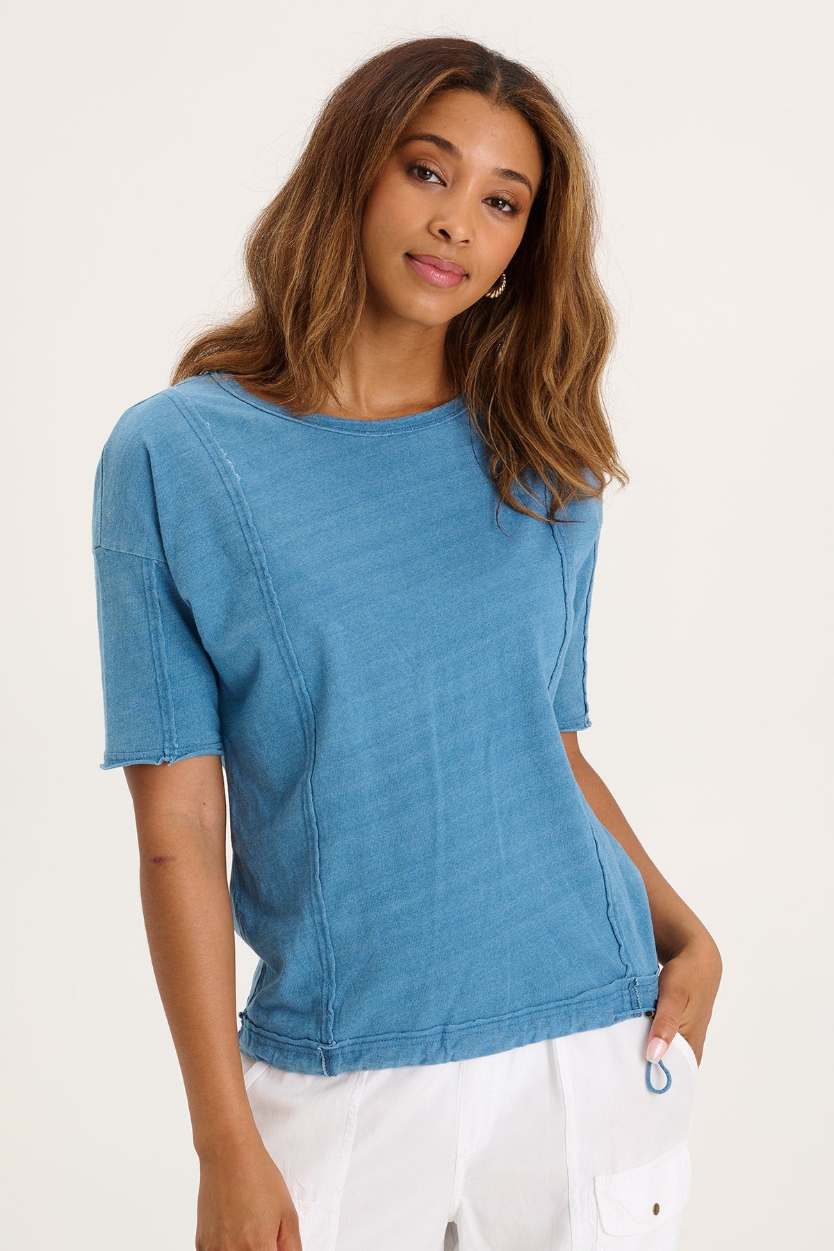Blanca Tee Indigo - Soft Cotton Women's T-Shirt for Casual & Everyday Wear | Comfortable & Stylish Basic Top