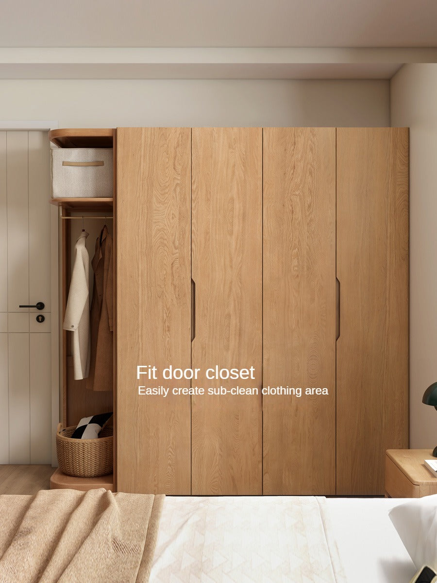 Solid Oak & Cherry Wood Corner Triangle Cabinet - Stylish Wardrobe Storage for Bedroom, Living Room, and Office Organization