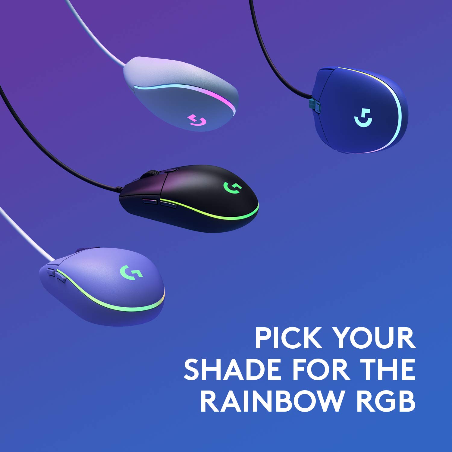 Logitech G203 2nd Gen Wired Gaming Mouse - 8000 DPI, RGB LIGHTSYNC Lighting, 6 Programmable Buttons, On-Board Memory | Compatible with PC, Mac, Laptop | Perfect for FPS, MOBA Gaming & Office Work