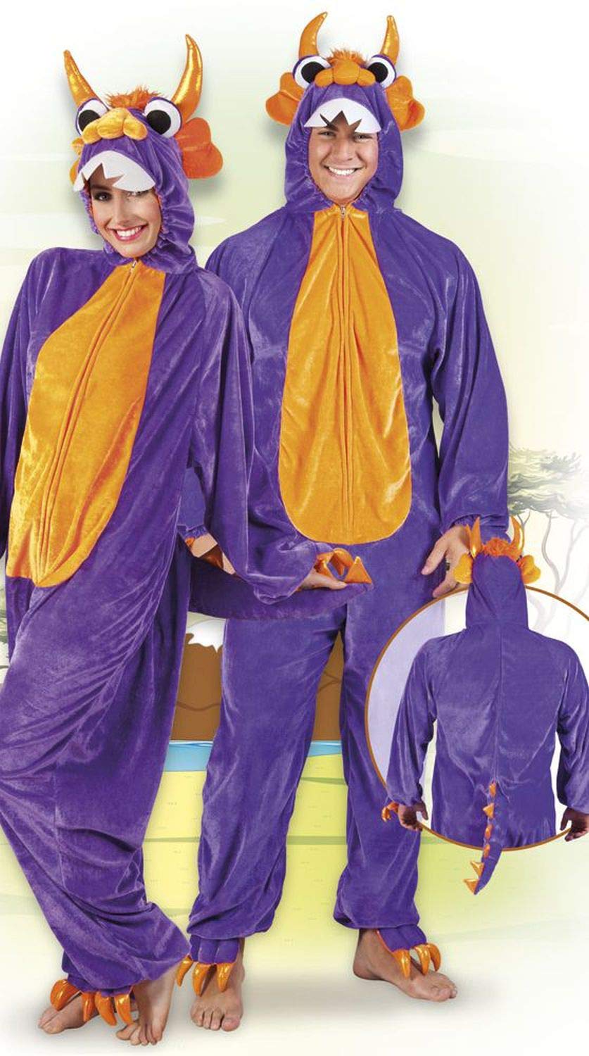 Violet/Orange Plush Costume Suit for Adults - Max Height 1.95m (6.4ft) | Perfect for Halloween, Cosplay, and Themed Parties
