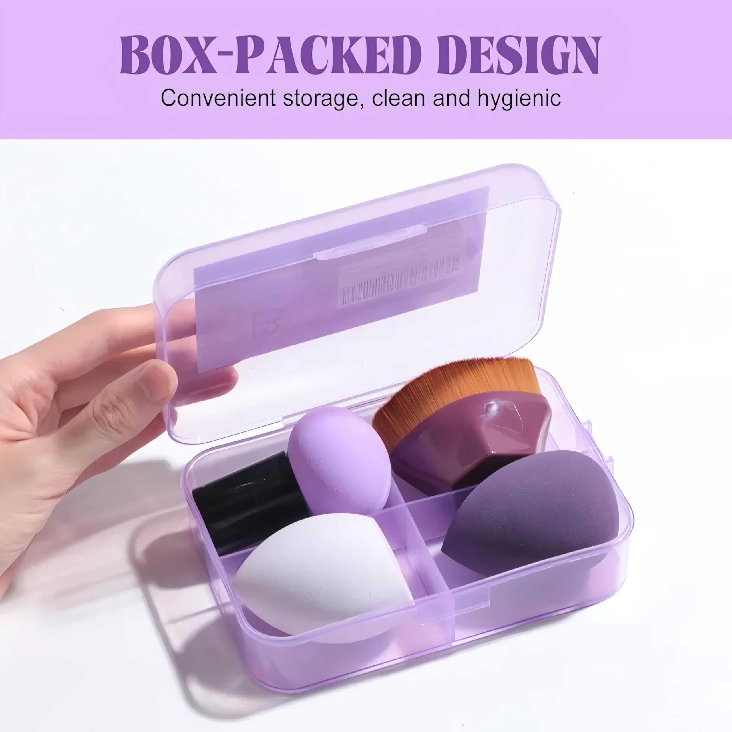 Bajajbeautyshop Professional Makeup Sponge & Brush Set - 1 Foundation Brush, 2 Beauty Blenders, 1 Mushroom Sponge with Travel Case | Perfect for Liquid Foundation, Concealer & Powder Application | Home & Travel Makeup Kit