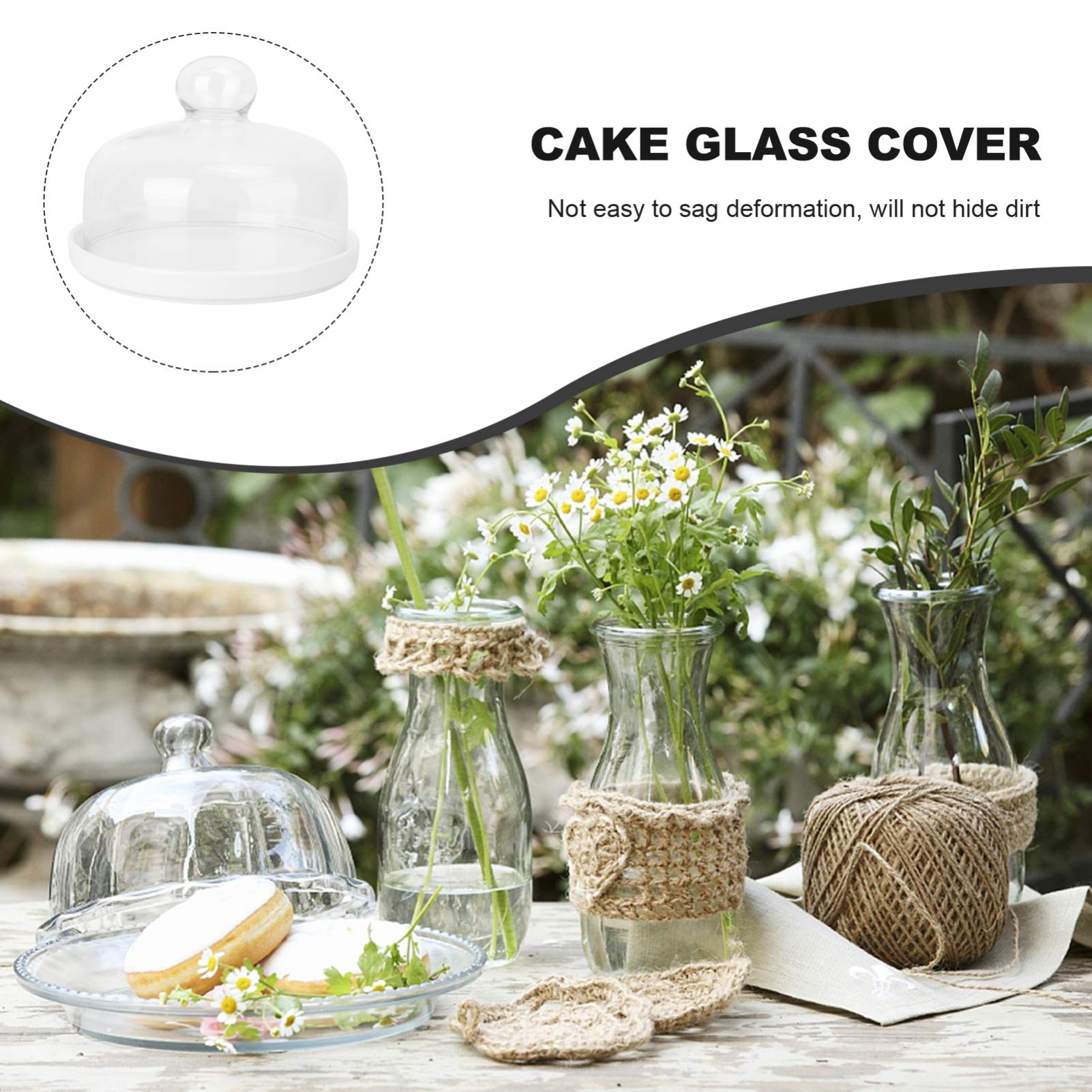 Glass Cake Dome Cover - 1 Set Round Mini Dessert Stand with Glass Tray for Cake Display, Baking, and Kitchen Decor | Safe & Stylish for Parties, Weddings, and Home Use