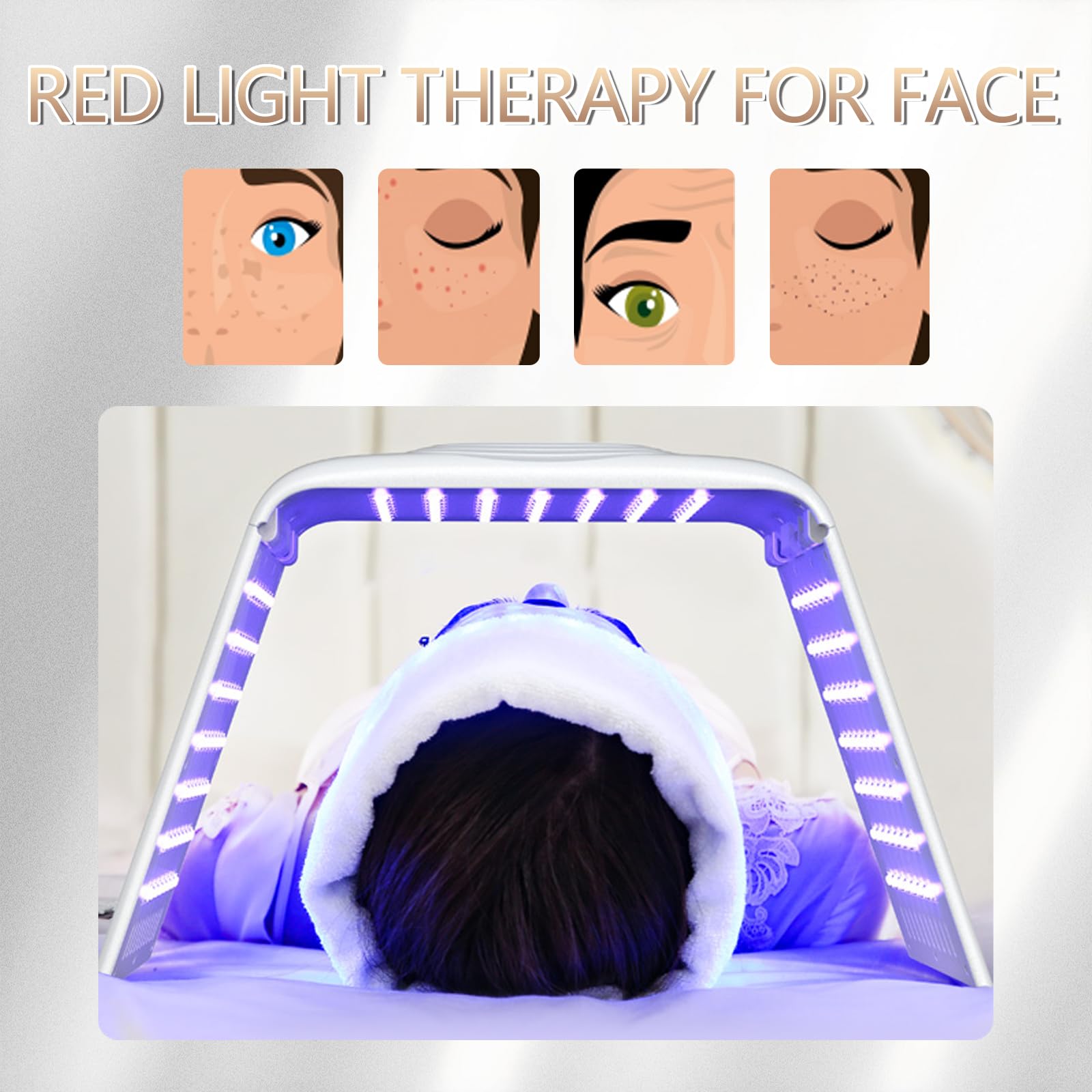 Red Light Therapy for Face & Body - 7 Color LED Light Therapy Device for Skin Care at Home | Anti-Aging, Acne Treatment & Pain Relief | Perfect for Home Spa & Self-Care Routine