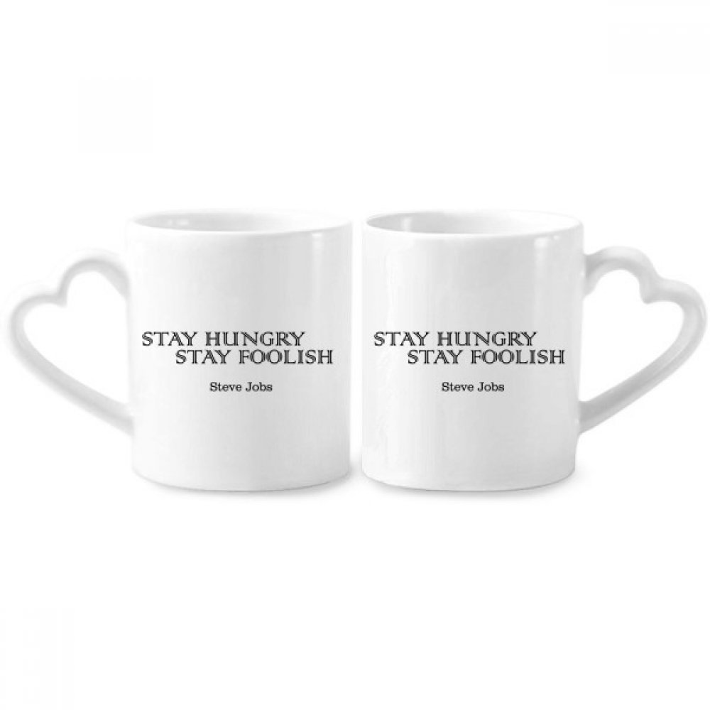 Steve Jobs Quote Couple Mugs - 12oz Ceramic Coffee Cups with Heart-Shaped Handles - Perfect Gift for Couples, Anniversaries & Valentine's Day - Ideal for Romantic Coffee Dates & Gift Giving