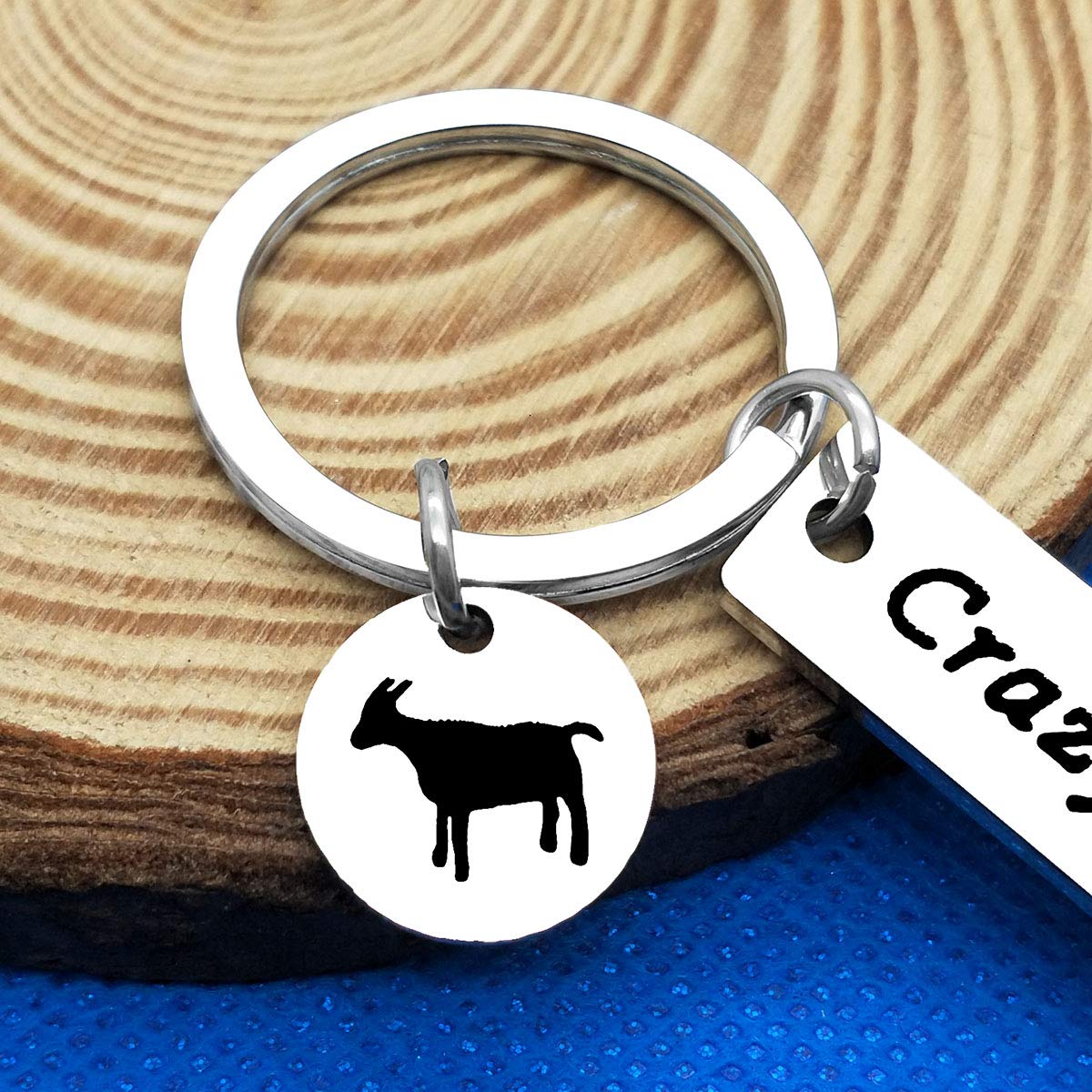 Goat Charm Keychain - Unique Goat Lover Gift for Women & Girls - Perfect for Crazy Goat Lady, BFF, Friends - Inspirational Graduation, Birthday & Christmas Gift - Great for Daily Use, Key Organization & Gift Giving