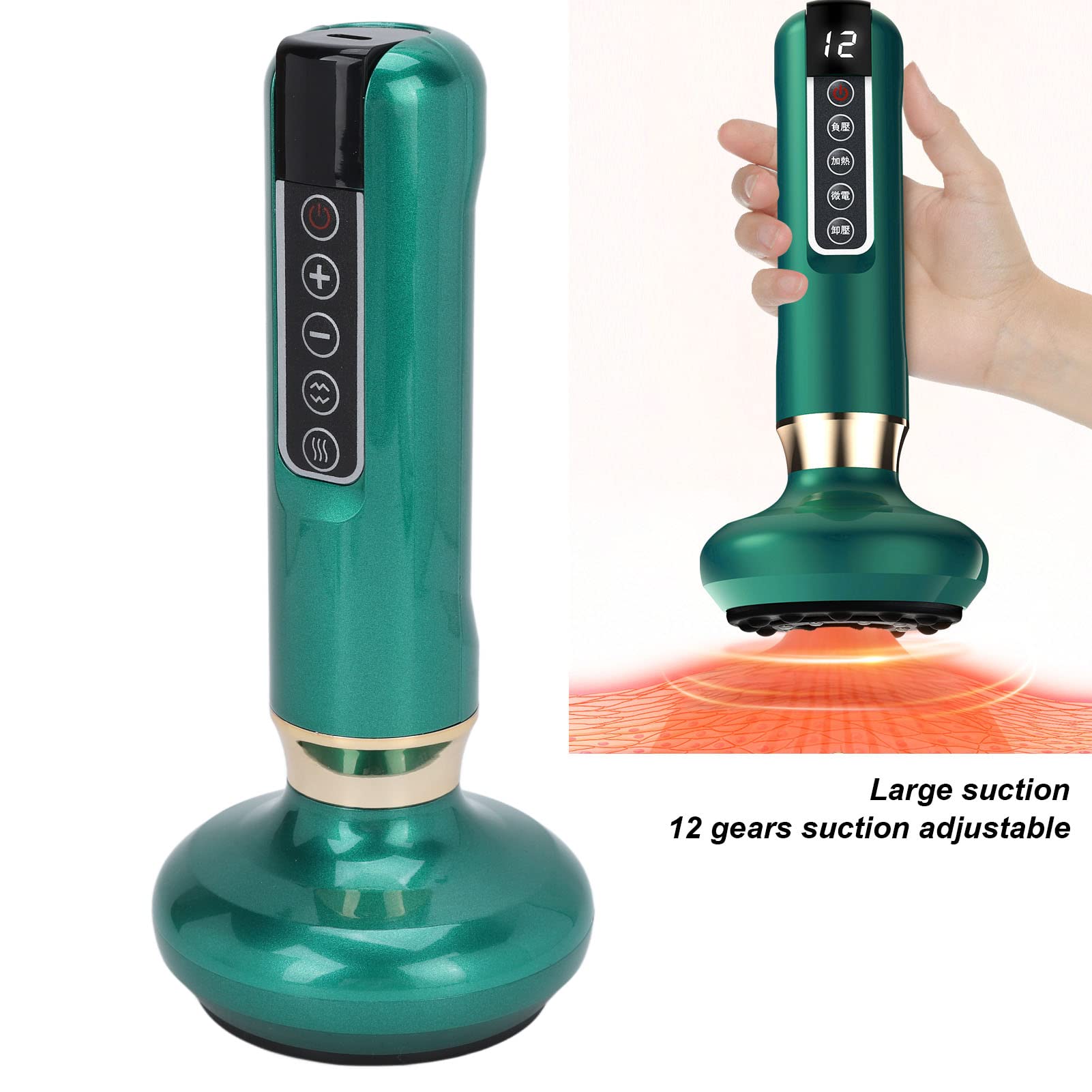 Electric Cupping Massager with Infrared Heating - Rechargeable Cupping Therapy Device for Full Body Muscle Relaxation & Pain Relief - Perfect for Home Spa, Post-Workout Recovery & Stress Relief
