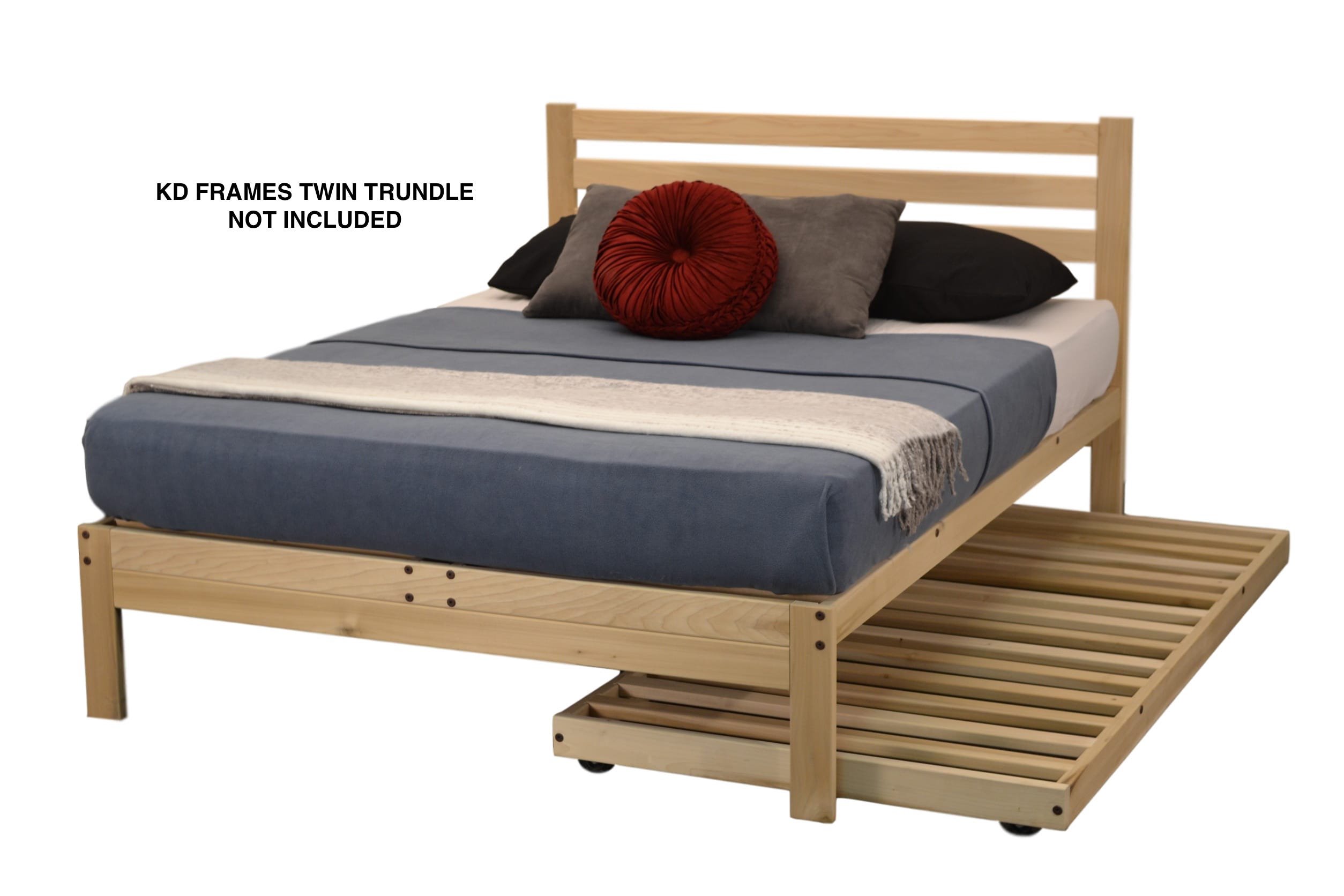 KD Frames Lexington Solid Wood Queen Platform Bed - Unfinished Minimalist Wooden Bed Frame with Slatted Headboard - No Box Spring Needed, Easy Assembly - Natural Wood Bedroom Furniture for Modern & Rustic Home Decor