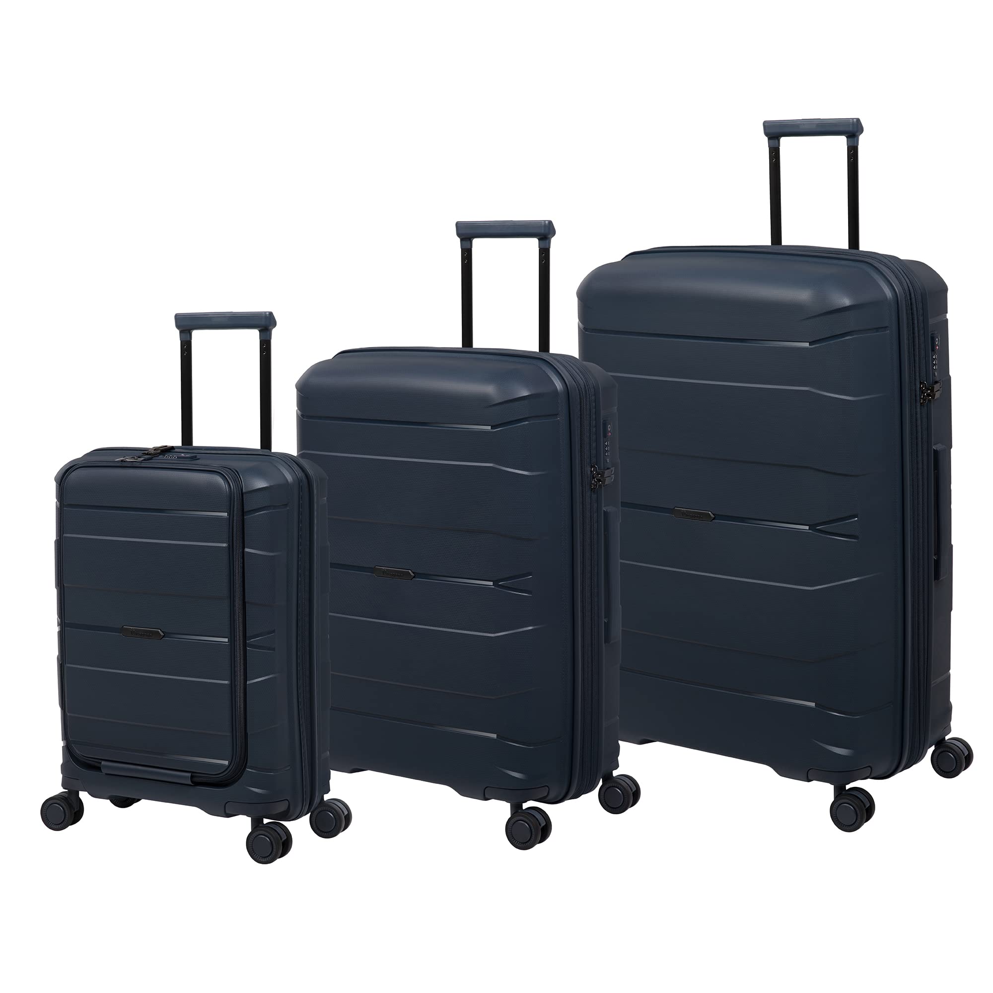 it luggage Momentous 3 Piece Hardside Spinner Suitcase Set with 8 Wheels & Expandable Design - Tibet Lan Color | Perfect for Business Travel, Family Vacations & International Trips