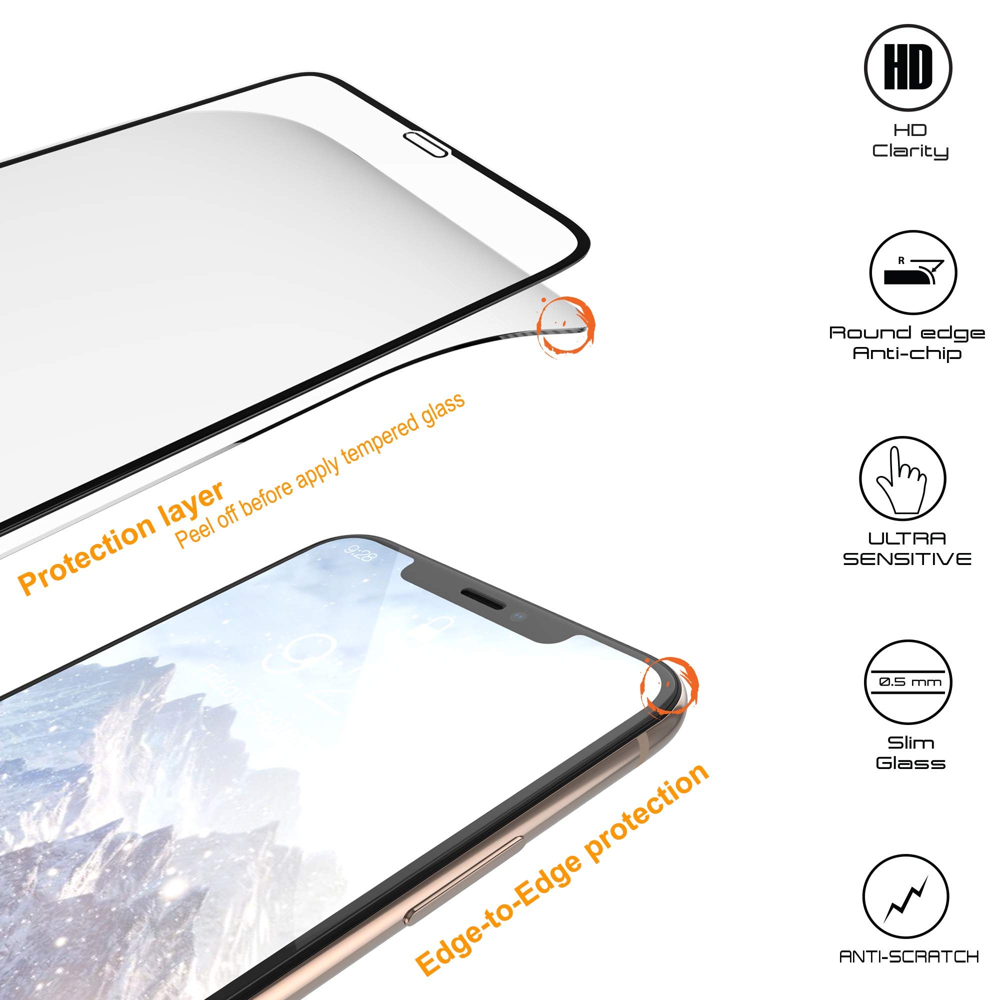 Beyond Cell iPhone Xs Max Screen Protector - Tempered Glass Full Coverage for Daily Protection