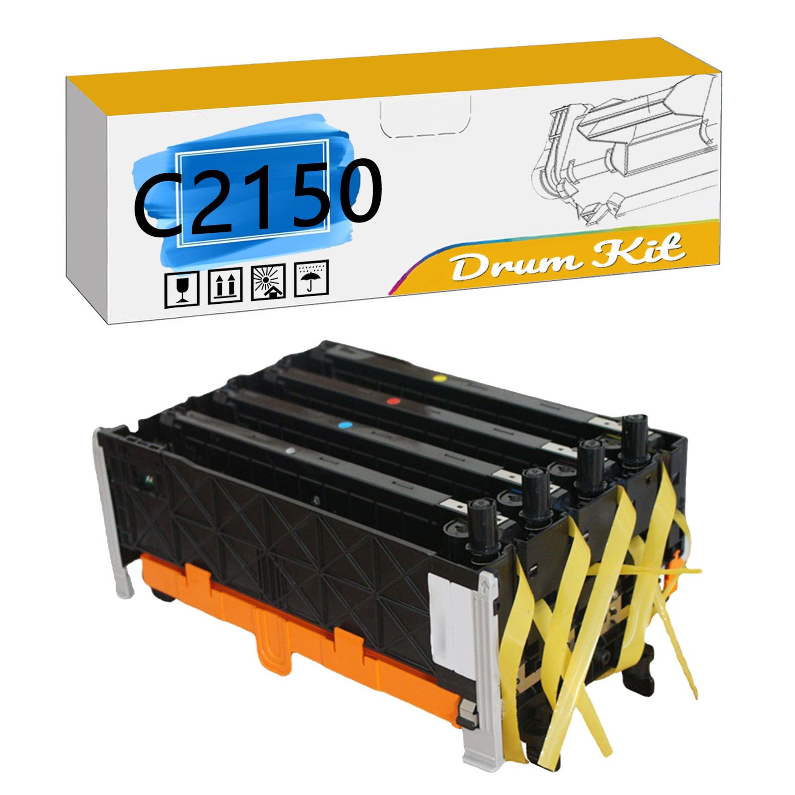 High-Capacity C2150 Imaging Drum Kit - Compatible with Dell 1320C/2150cdn/2150cn/2130cn/2135cn/2155cdn/2155cn Printers - Long-Lasting Chip Included - Perfect for Office & High-Volume Printing Needs