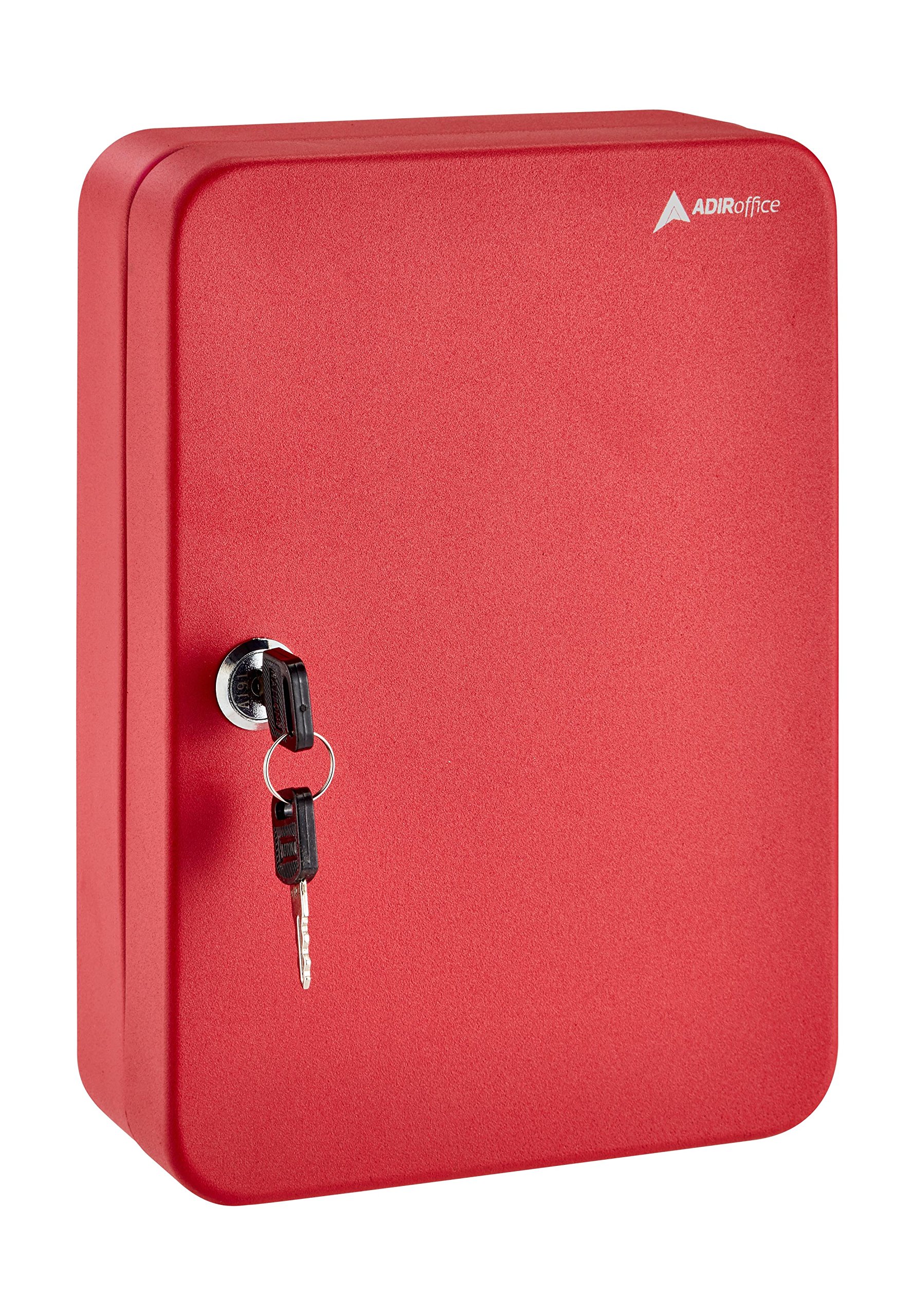AdirOffice 48-Key Steel Security Storage Cabinet - Heavy Duty Key Holder & Lock Box (Black & Red) - Perfect for Home, Office & Hotel Key Organization