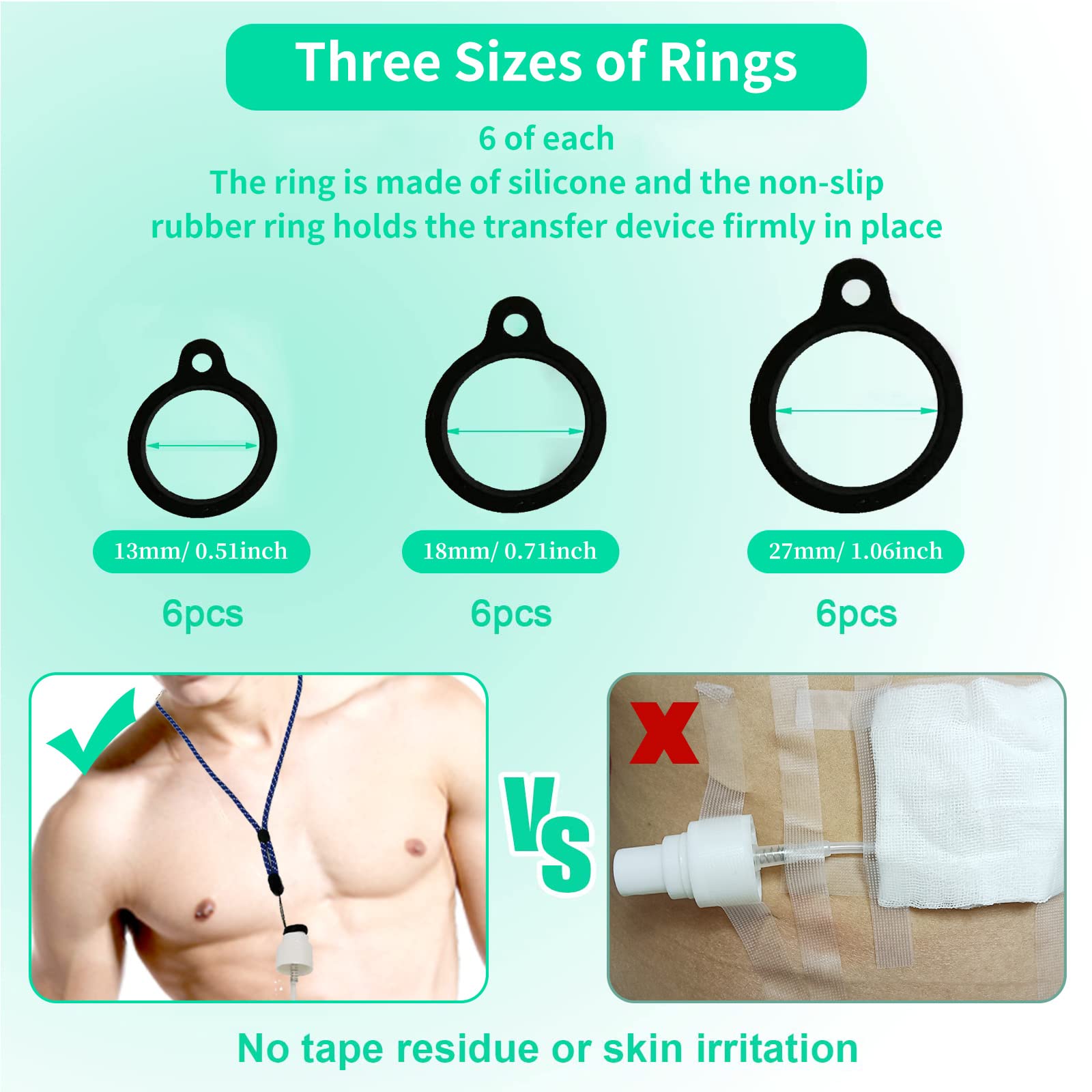 Peritoneal Dialysis Lanyard Kit with Silicone Rings - Secure Catheter Holder for Home Dialysis Care