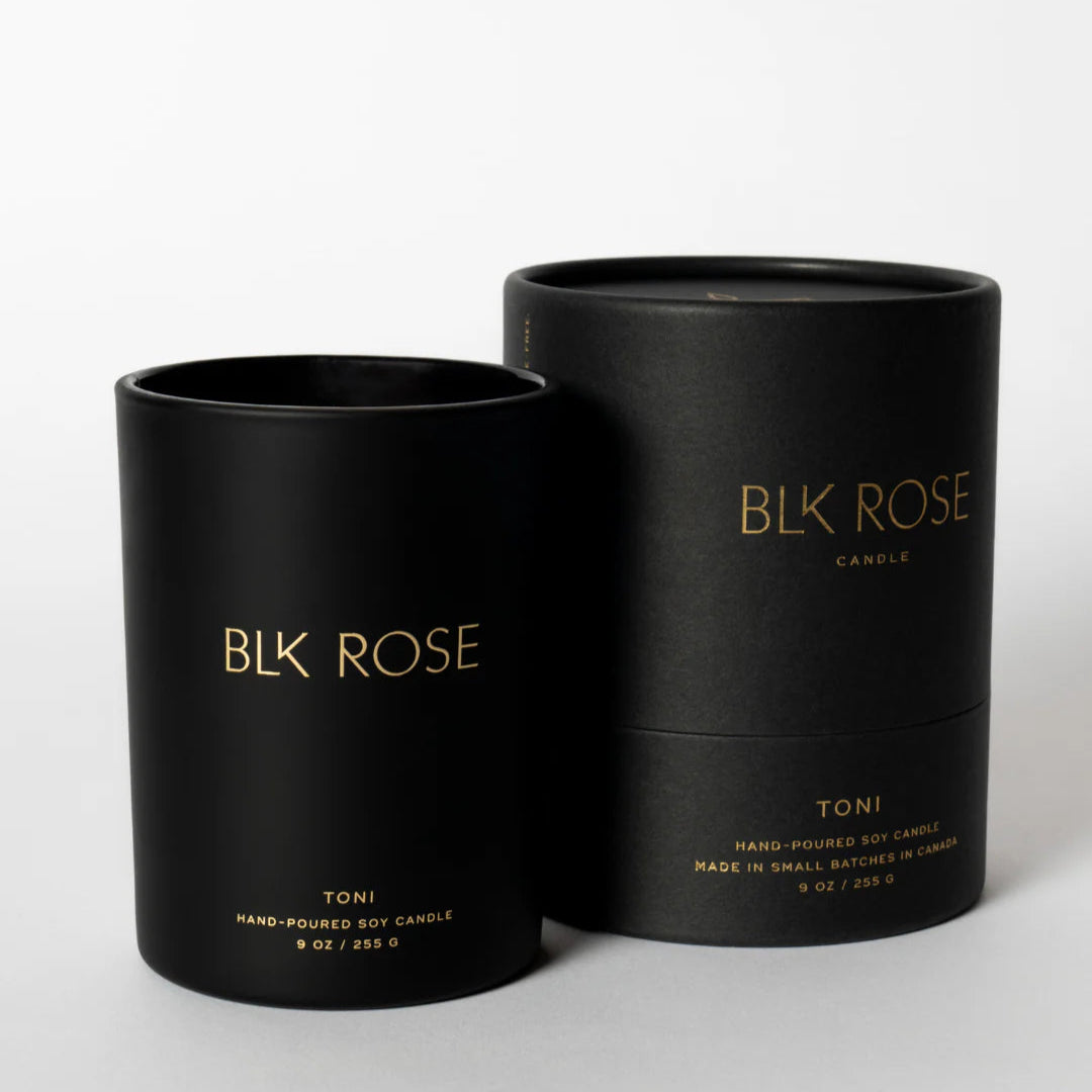 TONI Soy Candle - Black Rose Scented Candle | Handmade Natural Soy Wax, Long-Lasting Fragrance for Home, Office, Spa & Romantic Gifts