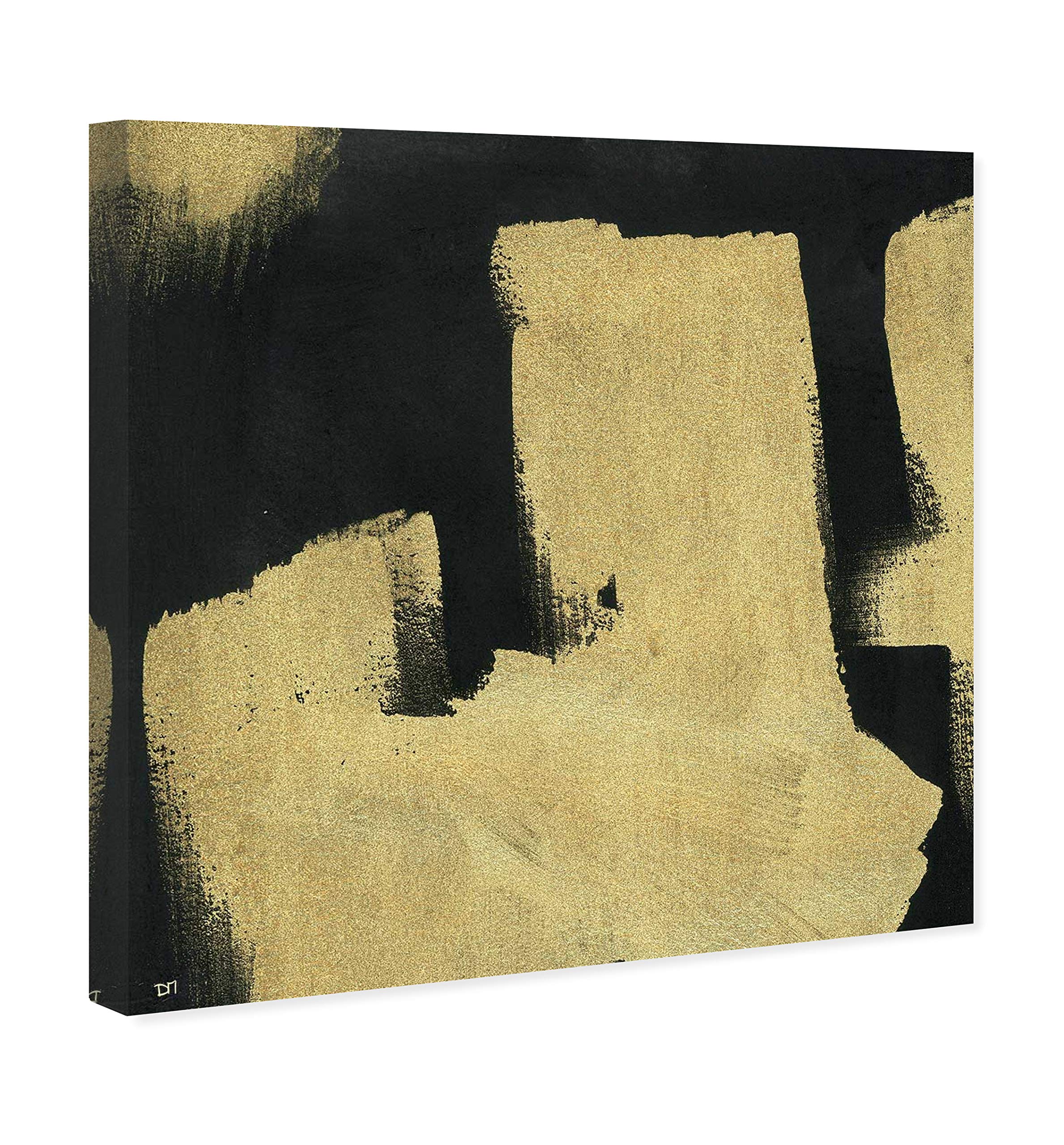 Oliver Gal Artist Co. 'Nuit Elegance' Abstract Wall Art Canvas Print - 20x20 Inches Gold & Black Modern Home Decor for Living Room, Bedroom & Office