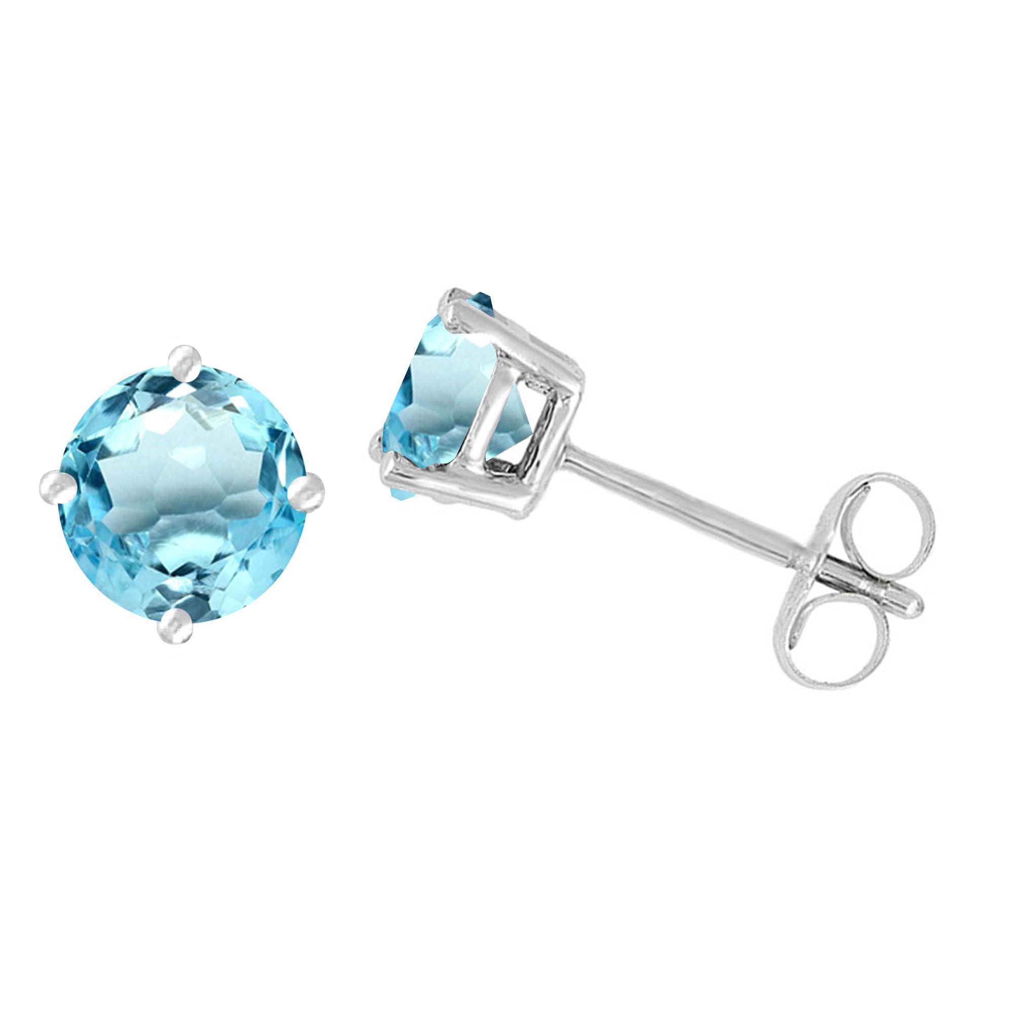 Natural Gemstone Sterling Silver Stud Earrings for Women - Elegant & Hypoallergenic Jewelry for Everyday Wear, Gifts & Special Occasions