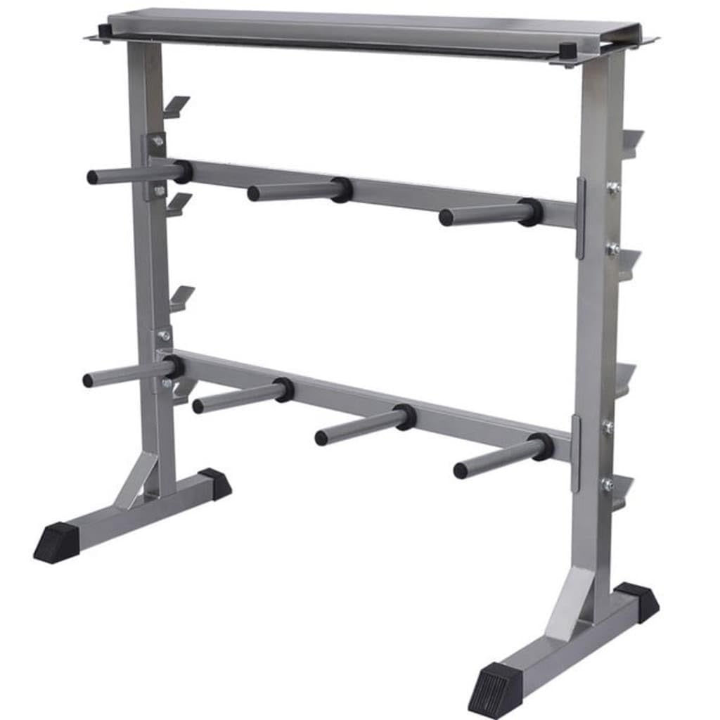 vidaXL Dumbbell Rack - Heavy Duty Weight Rack for Home Gym, Professional & Beginner Workouts - Barbell Shelf & Kettlebell Storage Organizer - Perfect for Garage, Basement & Fitness Room Organization