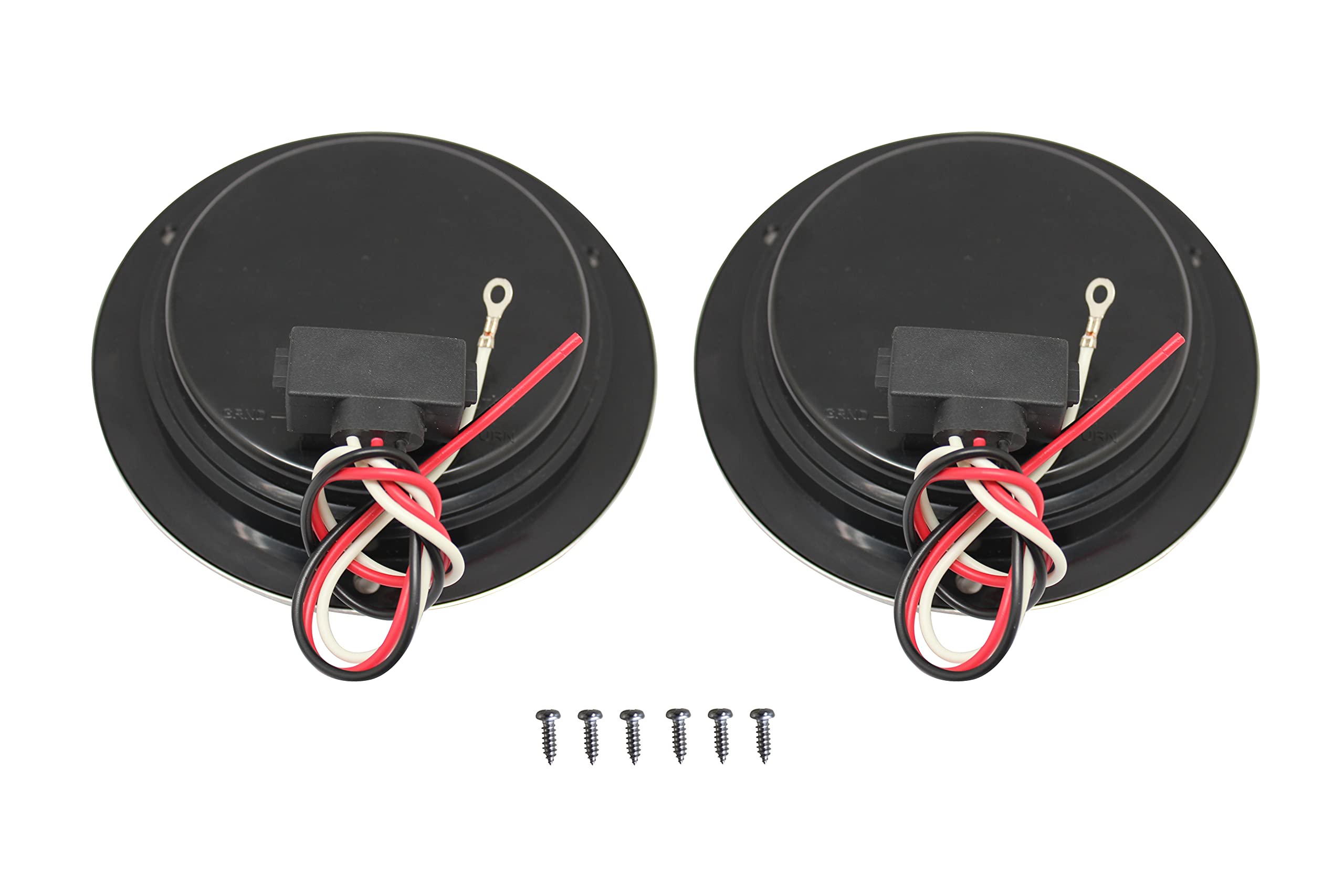 MAXXHAUL 2 Pack 4 Inch Round Red LED Trailer Tail Lights with Stainless Steel Bezel Ring - IP67 Waterproof Stop Brake Turn Signal Lights for Truck Trailer RV Jeep - Perfect for Night Driving & Off-Road Adventures