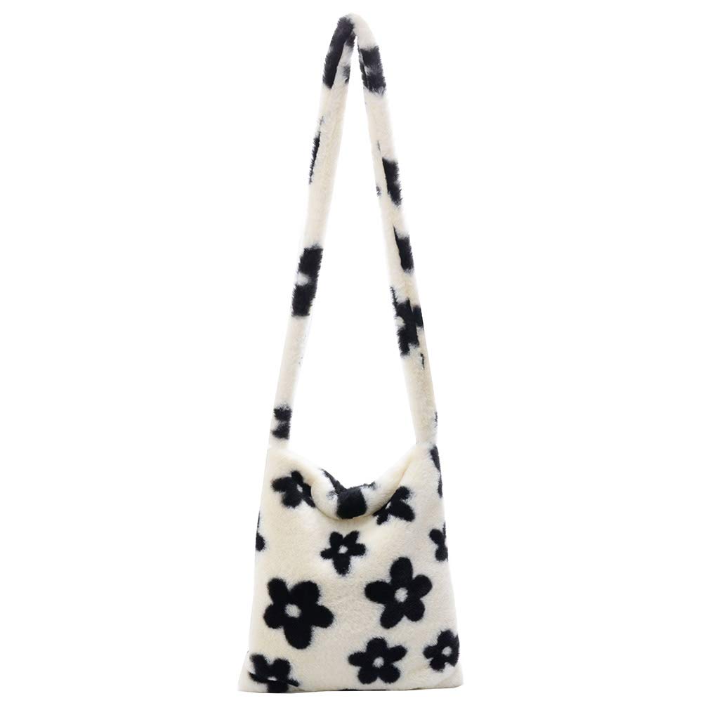 Soft Plush Underarm Shoulder Bag for Women - Fluffy Furry Tote & Crossbody Purse - Cozy Winter Fashion Accessory for Daily Use, Shopping, and Travel