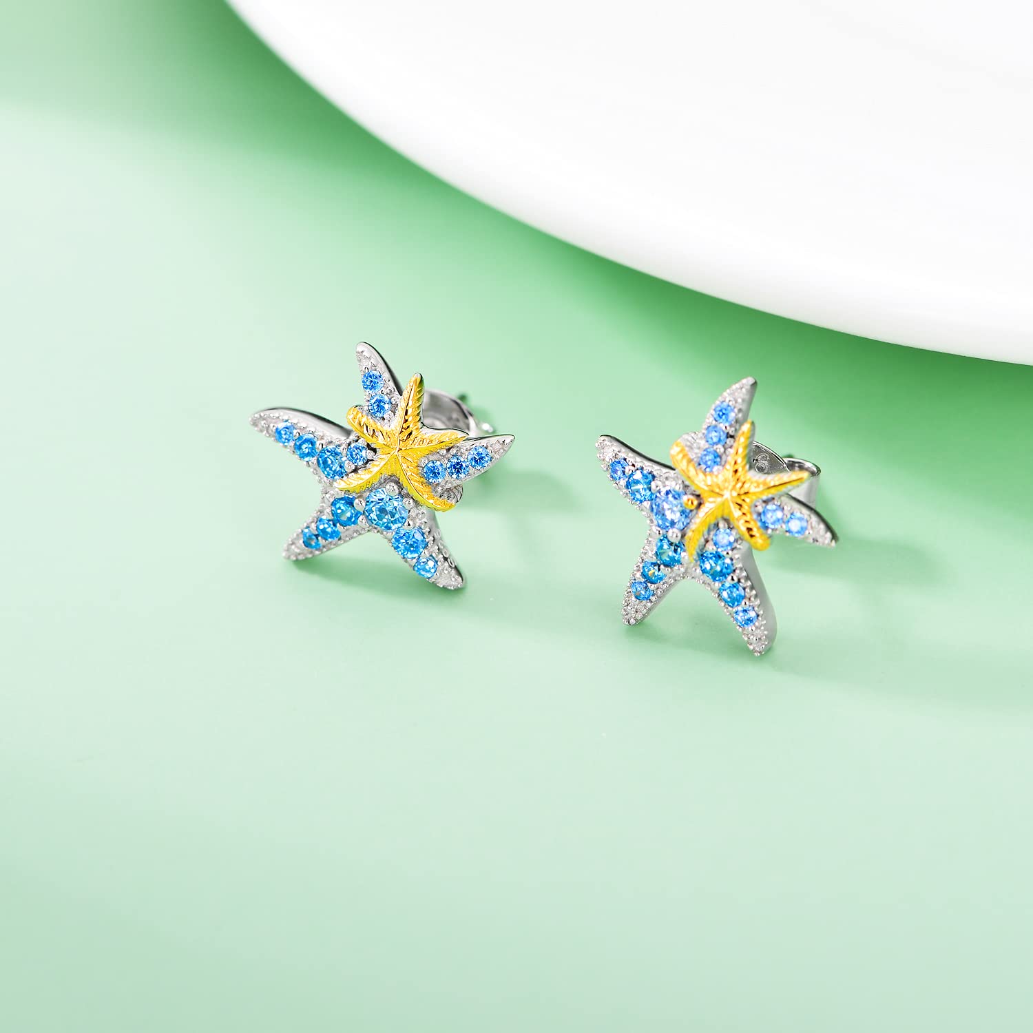 Hypoallergenic Starfish Stud Earrings for Women - Tiny Small Sea Beach Jewelry Gifts - Perfect for Summer Vacations, Beach Weddings & Coastal Fashion Accessories