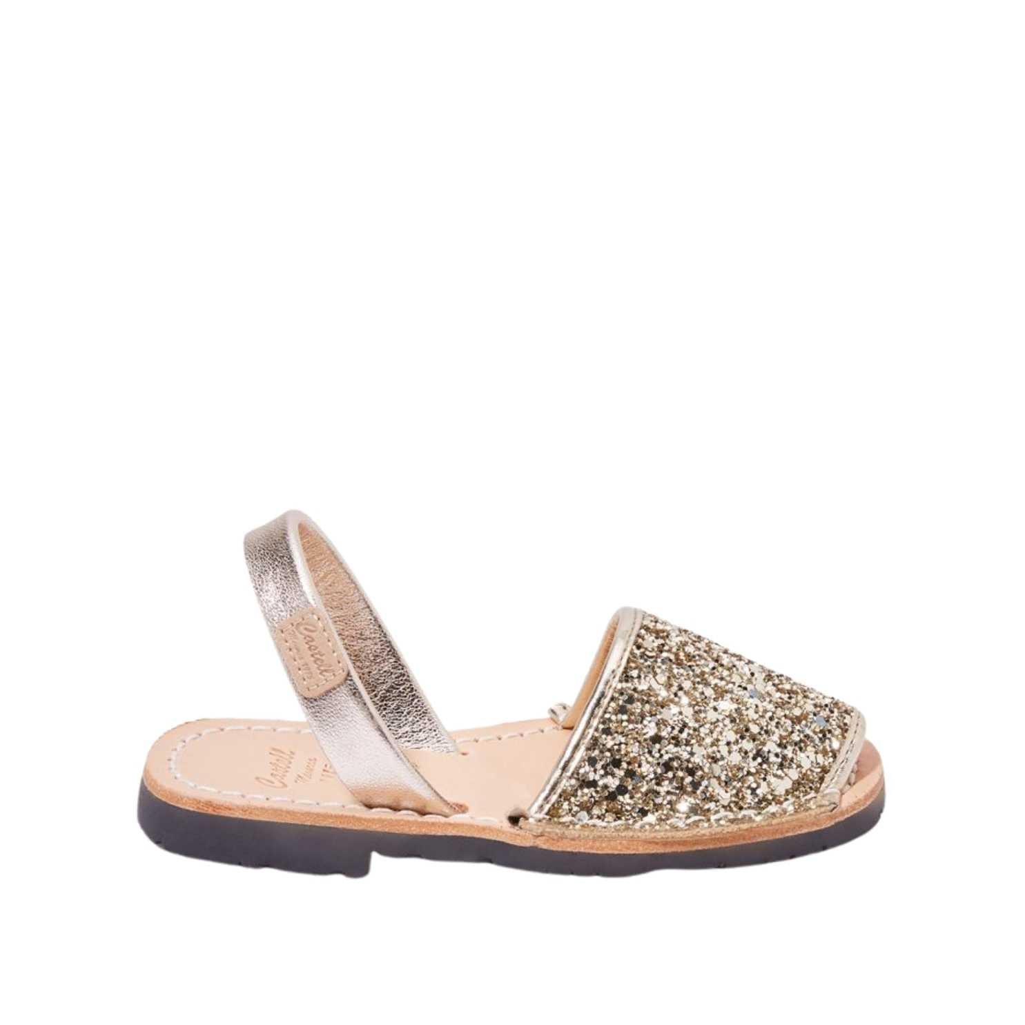 Glittery Leather Menorcan Sandals for Kids - Iker 1097R Sparkling Shoes | Perfect for Beach, Party & Summer Outfits