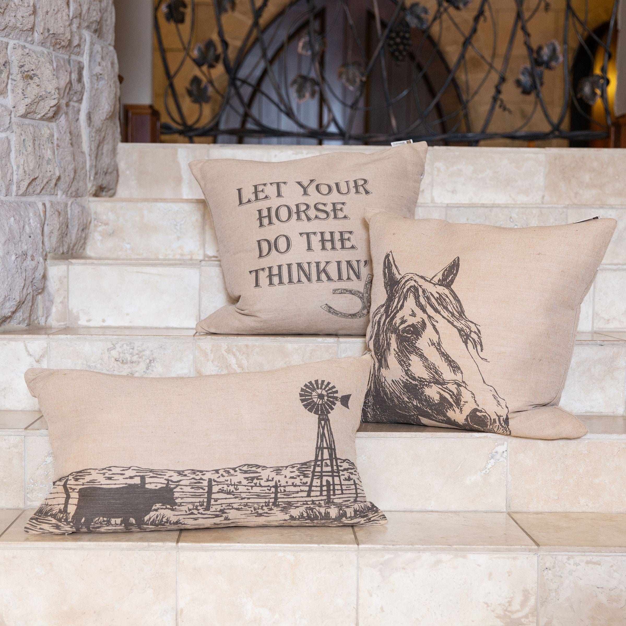16x26 Windmill Burlap Lumbar Pillow - Decorative Farmhouse Throw Pillow for Sofa, Bed & Couch - Rustic Home Decor Accent