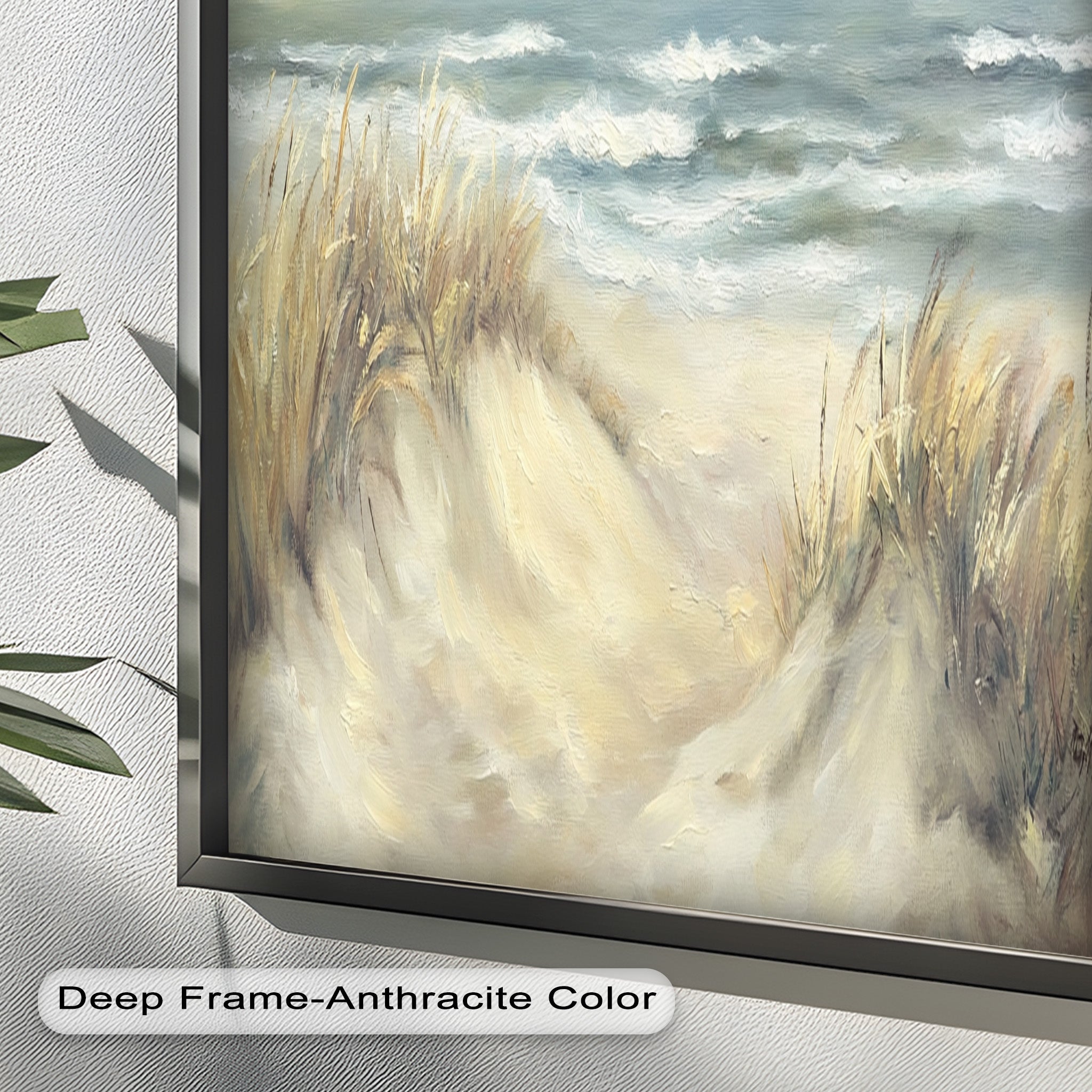 Coastal Dune Serenity - Hand Painted Beach Scene Oil Canvas Artwork for Living Room, Bedroom & Office Wall Decor | Ocean Landscape Painting | Coastal Home Decor Gift
