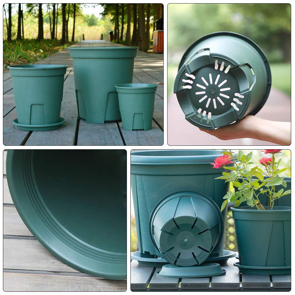 5 Sets Breathable Plastic Plant Pots for Succulents, Flowers & Garden Plants - Root Control Design, Lightweight & Durable Garden Planters for Indoor/Outdoor Use - Perfect for Home Decor, Balcony Gardening & Office Plants