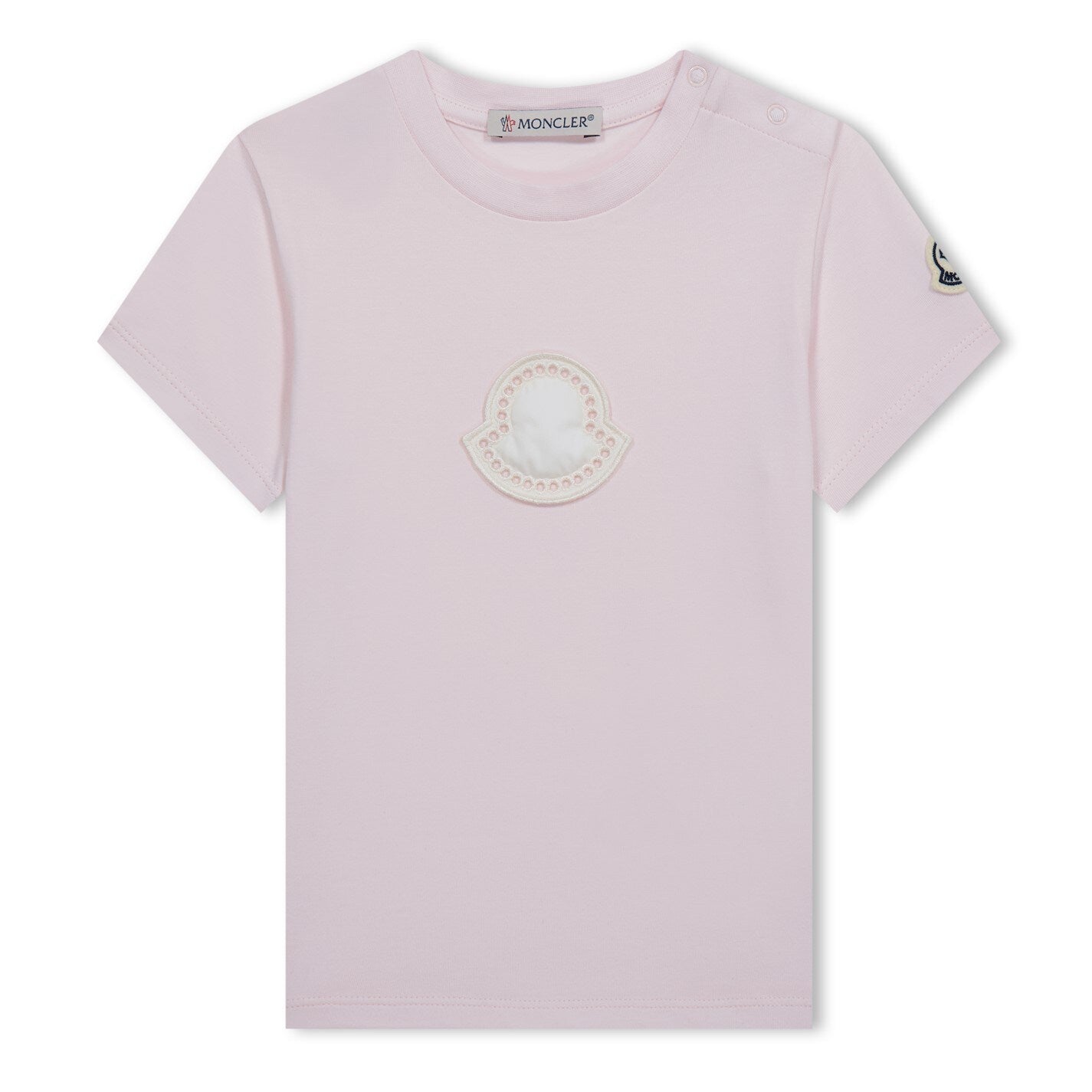 Moncler Baby Girl Pink Logo T-Shirt - Soft Cotton Short Sleeve Tee for Infants | Perfect for Playdates, Family Outings & Photo Shoots