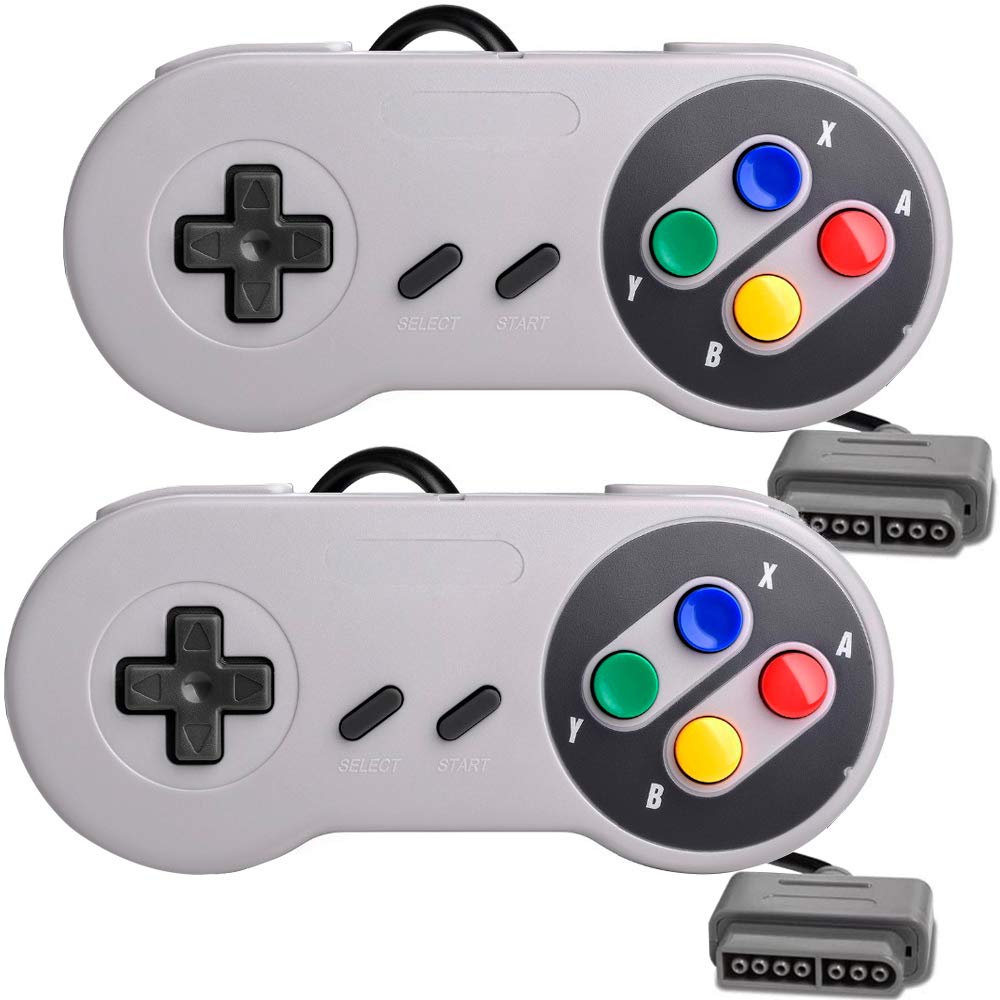 SNES Controller 2-Pack - Compatible with Super Nintendo for Gaming Fun