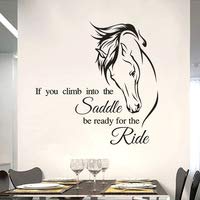 Removable Vinyl Wallpaper Mural - 'If You Climb Into The Saddle Be Ready for The Ride' Western Art - Home Decor for Living Room, Bedroom & Office - Easy Peel & Stick Wall Sticker for Stylish Interior Design
