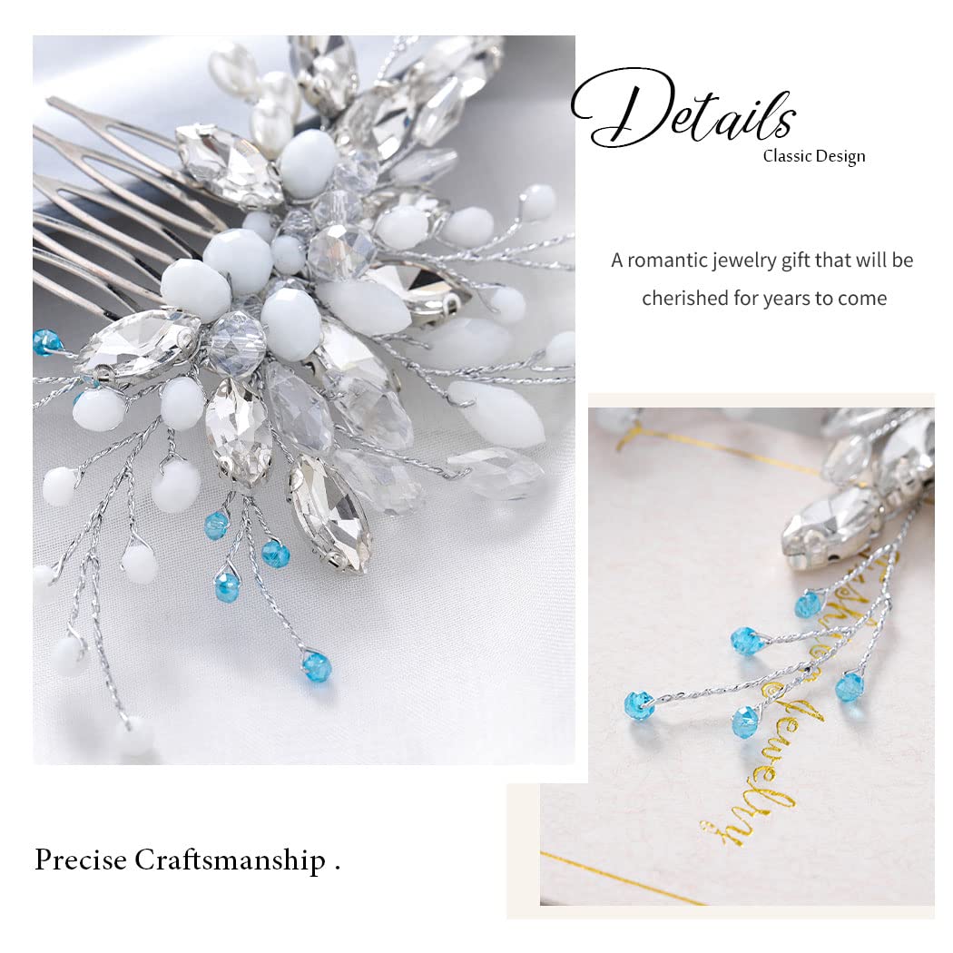 Sparkling Rhinestone Bridal Hair Comb - Silver Crystal Wedding Headpiece for Women & Girls | Elegant Bride Hair Accessory for Weddings, Prom & Special Occasions