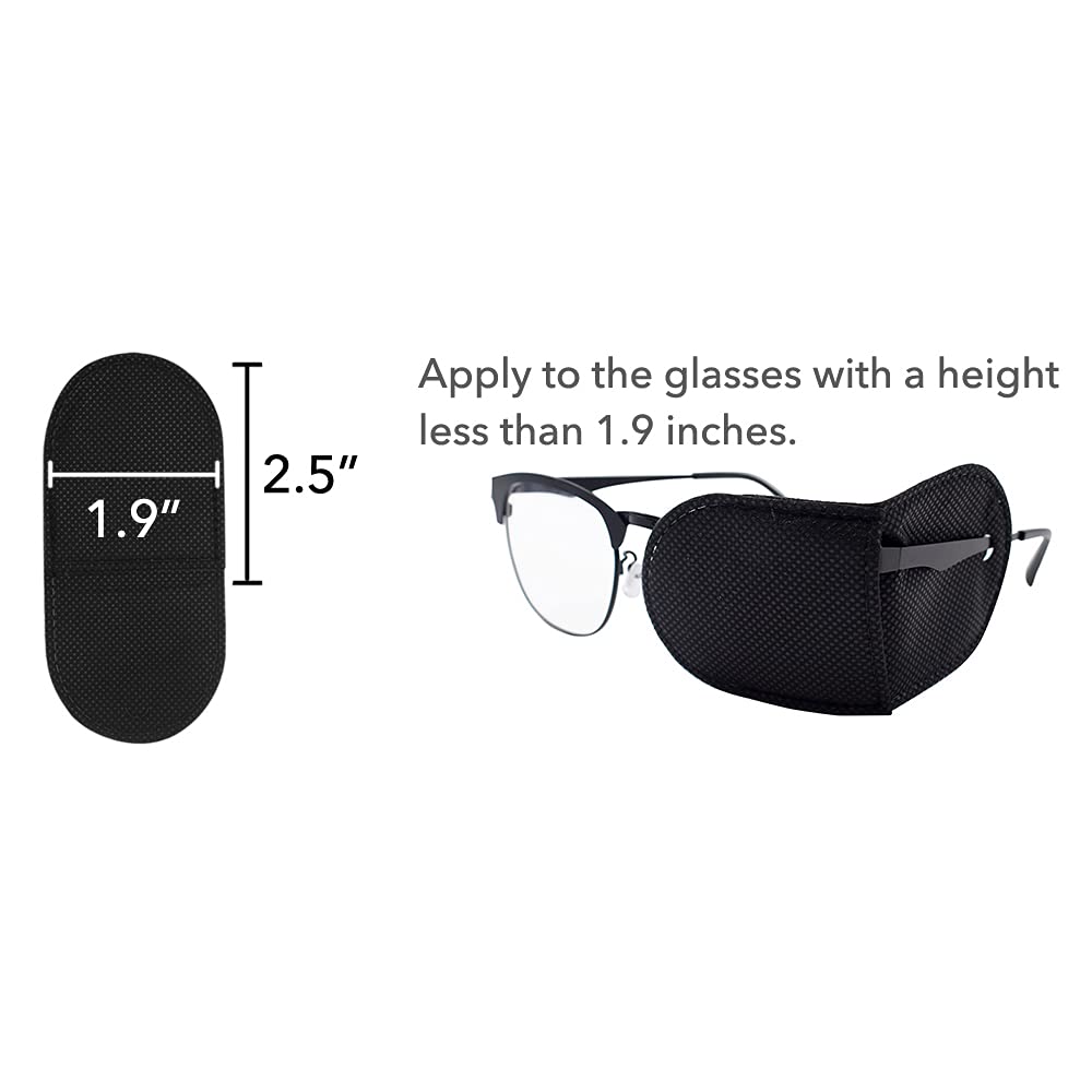 6pcs Large Black Eye Patches for Glasses - Anti-Slip & Comfortable Eyewear Accessories for Reading, Driving & Computer Use
