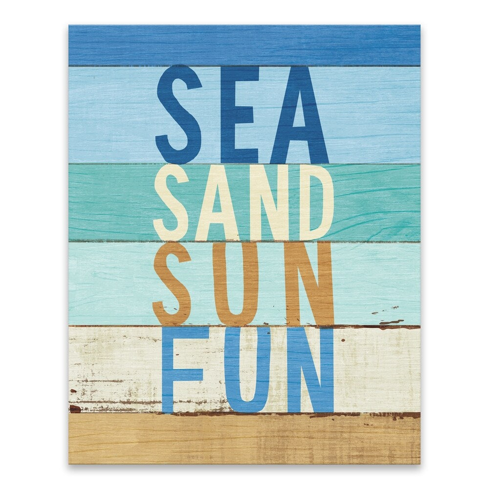 Beachscape Inspiration VIII - Multi-Color Printed Canvas Wall Art (16x20 Inches, 1.25