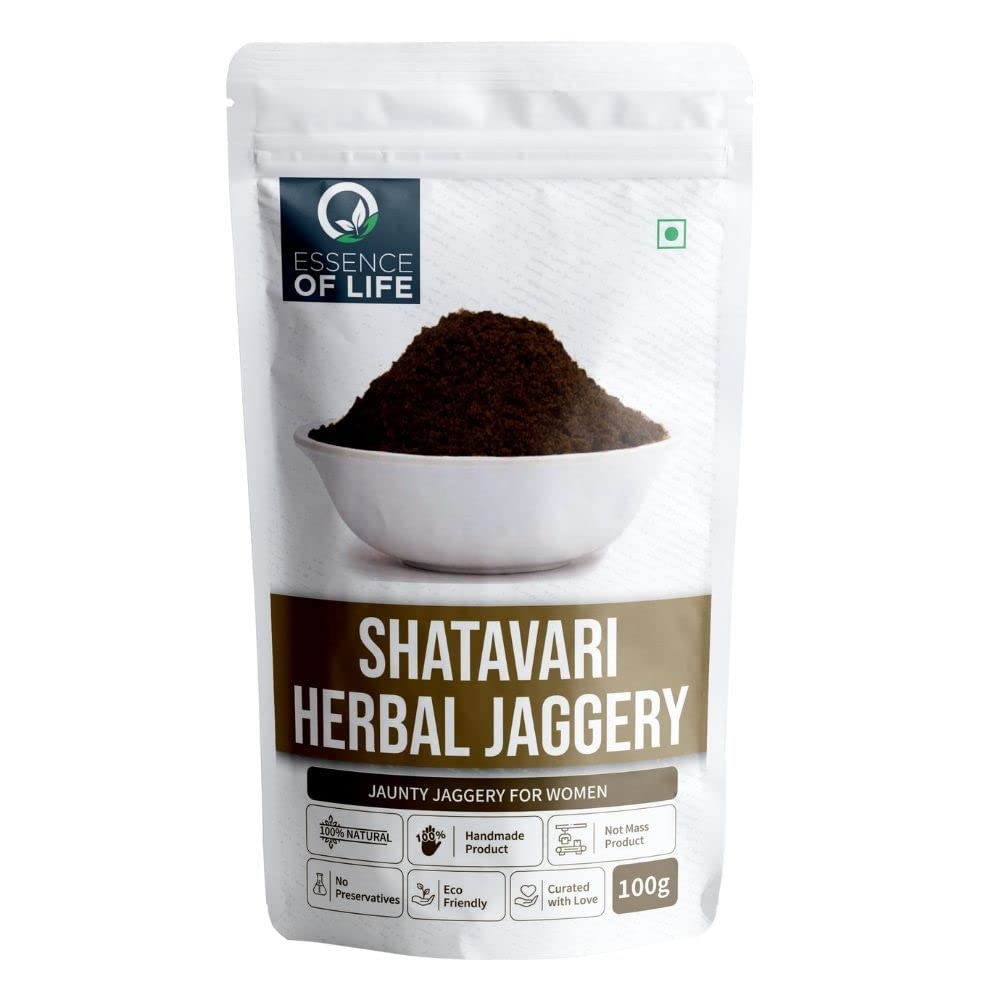 Organic Shatavari Powder 100g & Pure Jaggery 250g - Natural Ayurvedic Herbs for Women's Health, Energy Boost & Digestion - Perfect for Herbal Tea, Smoothies & Healthy Recipes