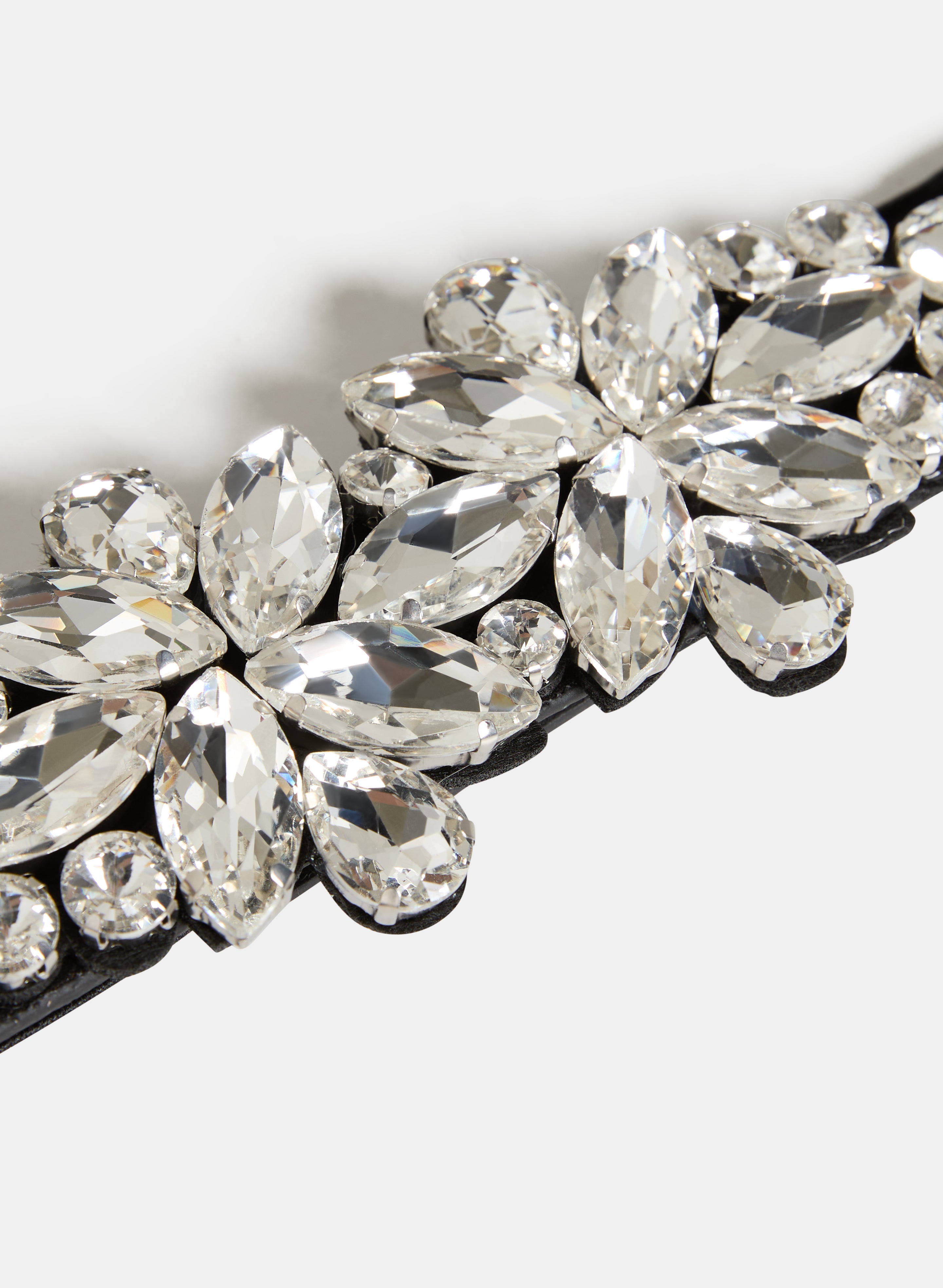 Sparkling Double Rhinestone Flower Stretch Belt for Women - Elegant Waist Accessory for Dresses, Jeans & Special Occasions