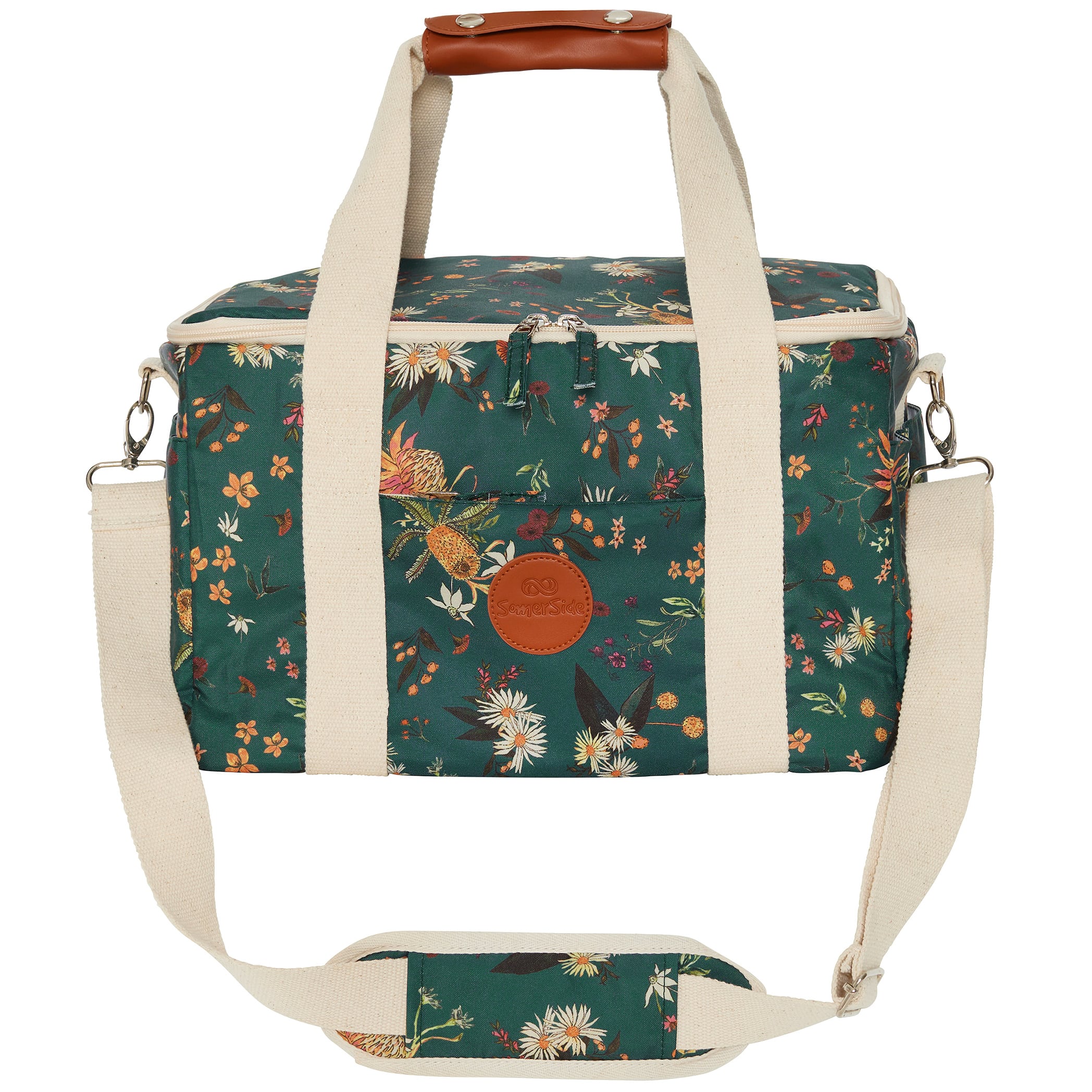 Premium Native Botanical Insulated Cooler Bag - Eco-Friendly & Leak-Proof for Picnics, Beach Trips & Outdoor Adventures