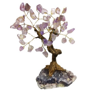Natural Amethyst Crystal Gemstone Bonsai Tree for Home Decor, Feng Shui, and Meditation - Perfect for Office Desk, Living Room, or Gift