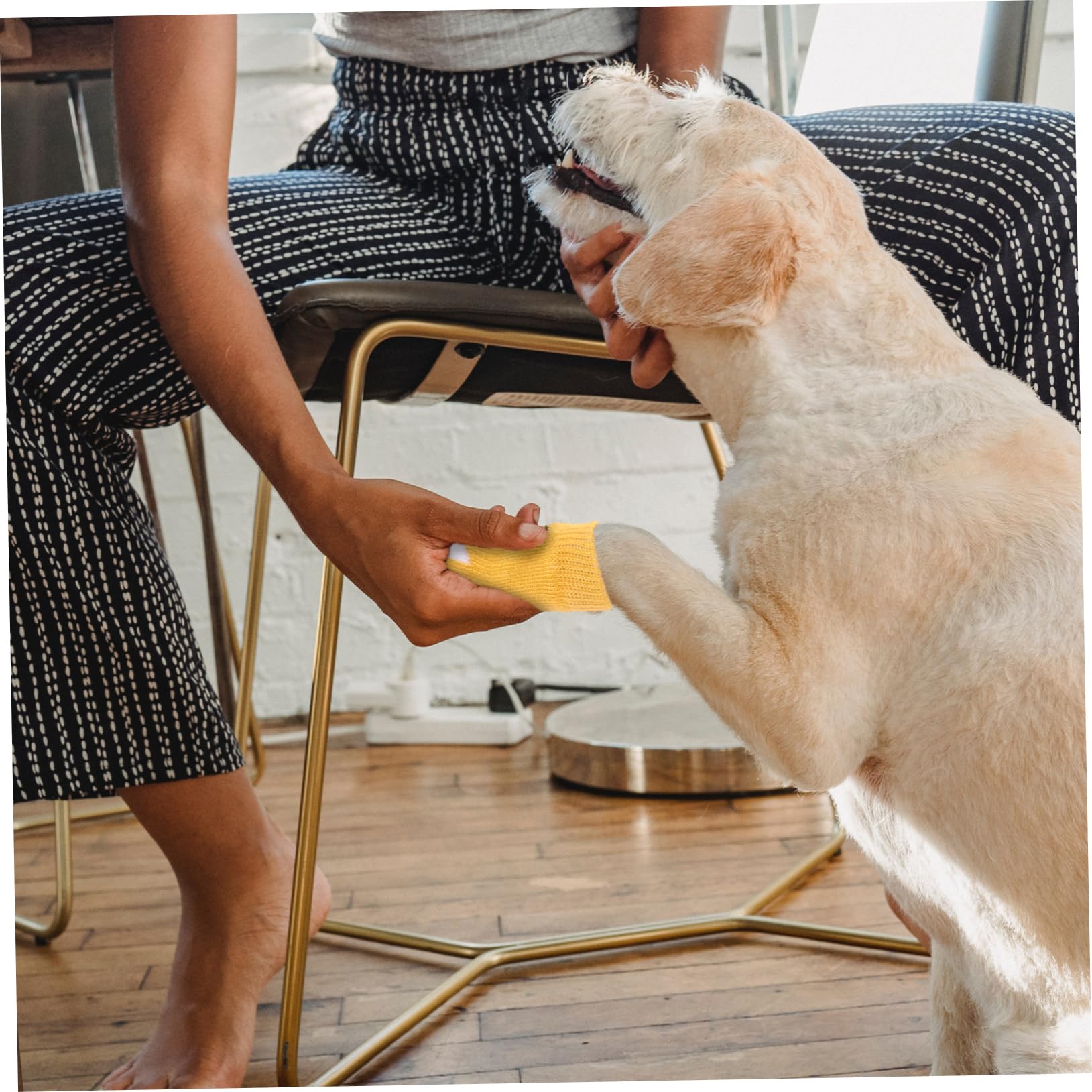 Balacoo 4Pcs Pet Paw Protector Socks - Non-Slip Dog Socks for Small Dogs & Cats, Soft Cotton Puppy Booties for Indoor/Outdoor Use, Perfect for Hardwood Floors & Winter Protection