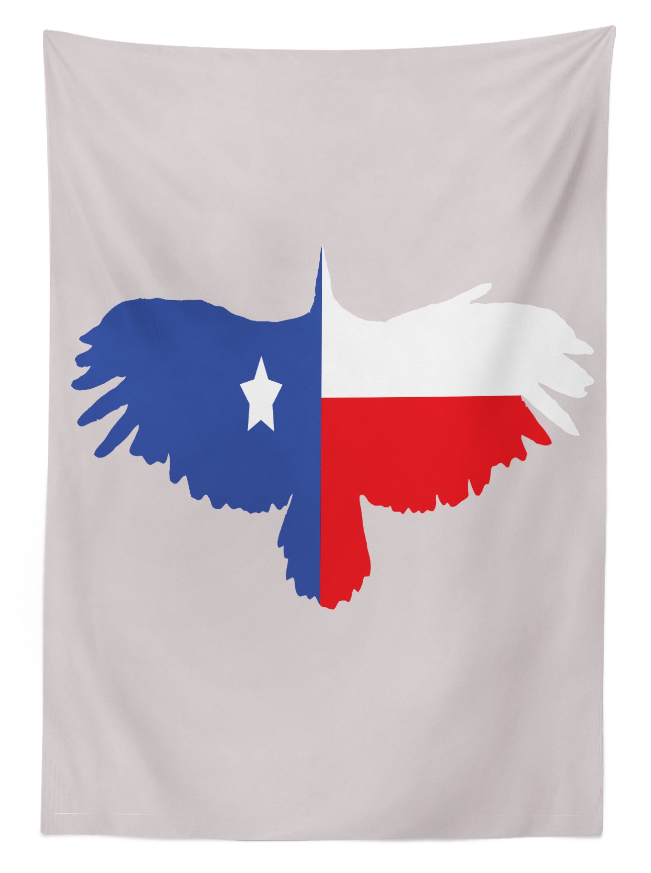 Ambesonne Texas Star Outdoor Tablecloth - Bald Eagle Silhouette with Lone Star Wings of Freedom Design, Washable Picnic Table Cover 58x120 Inches, Violet Blue Vermilion White - Perfect for Backyard BBQs, Picnics, and Patriotic Party Decorations
