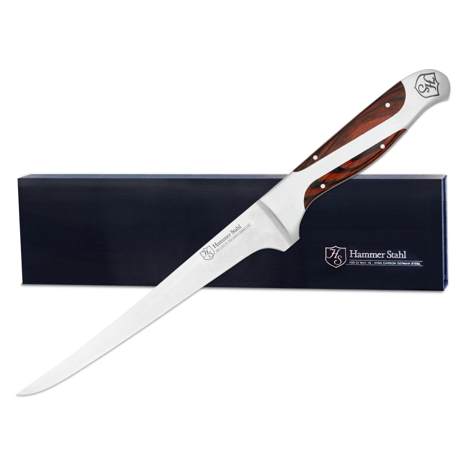 Hammer Stahl 7-Inch Fillet Knife - High Carbon Stainless Steel Fish Fillet Knife for Precise Cutting - Perfect for Fishing, Camping, and Kitchen Use