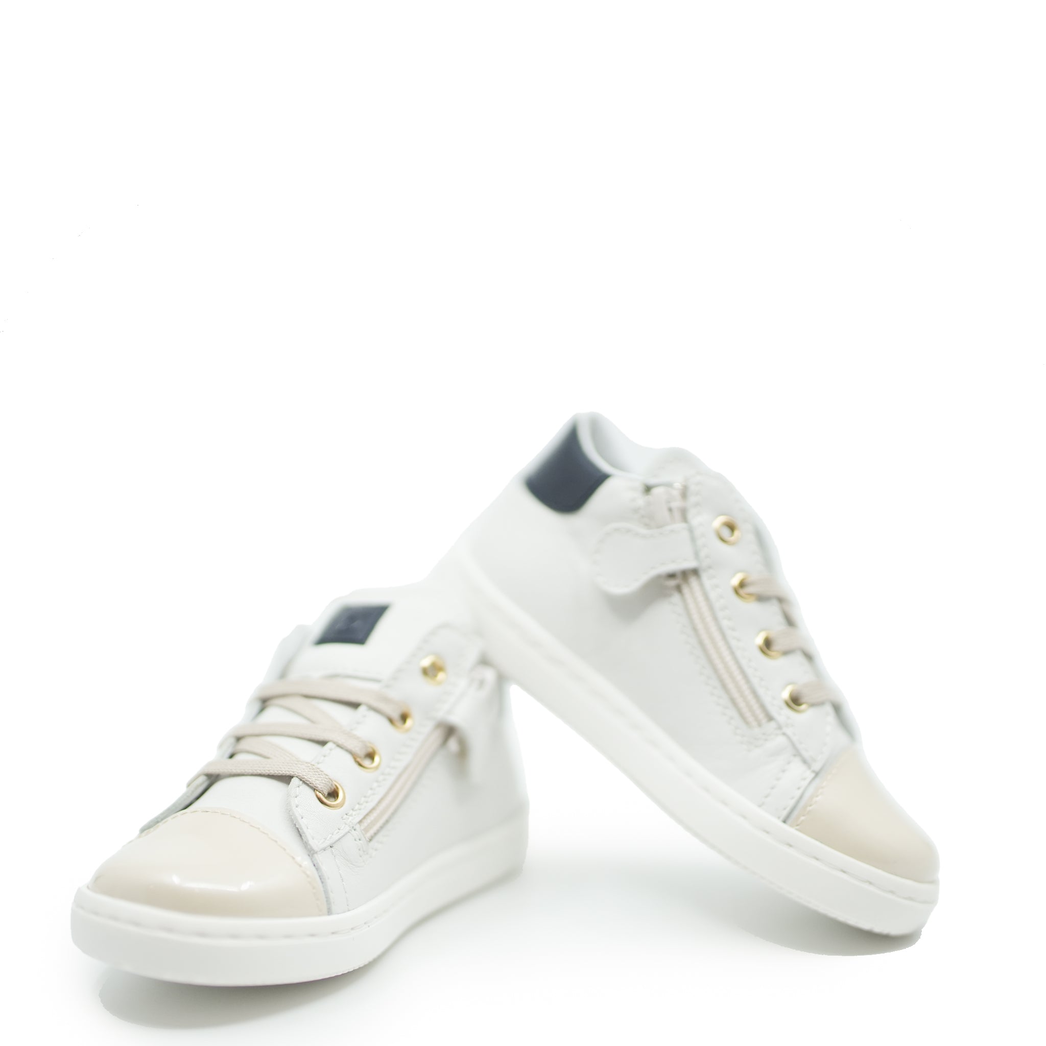Beberlis Off-White Leather Baby Sneakers – Soft & Comfortable First Walking Shoes for Infants – Perfect for Daily Wear, Playdates & Special Occasions