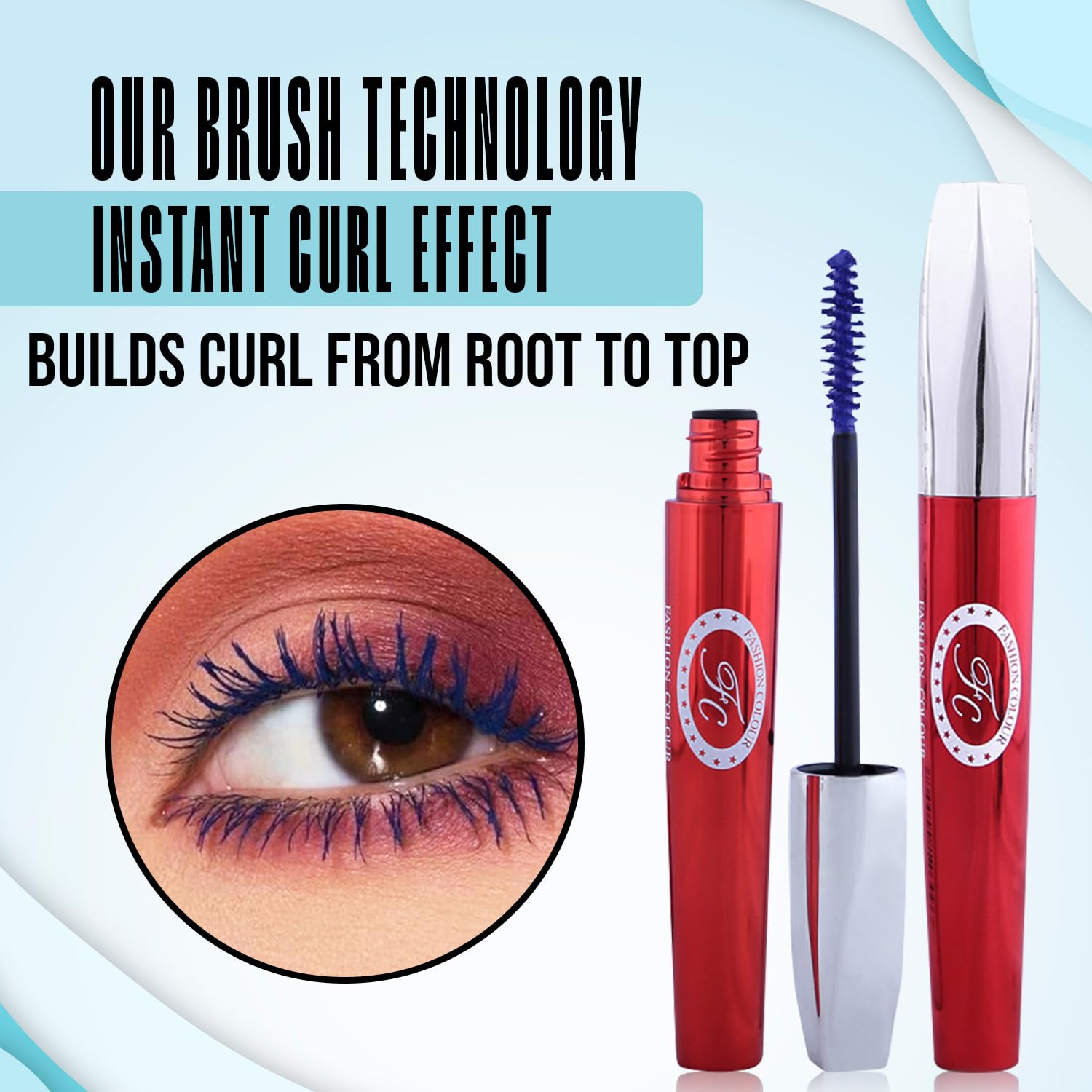Big Eye All Day Long Waterproof Mascara - Smudge Proof & Volumizing Curling Mascara for Eye Makeup | Lengthening & Longwear Blue Mascara (8ml) | Perfect for Daily Use, Parties & Special Occasions