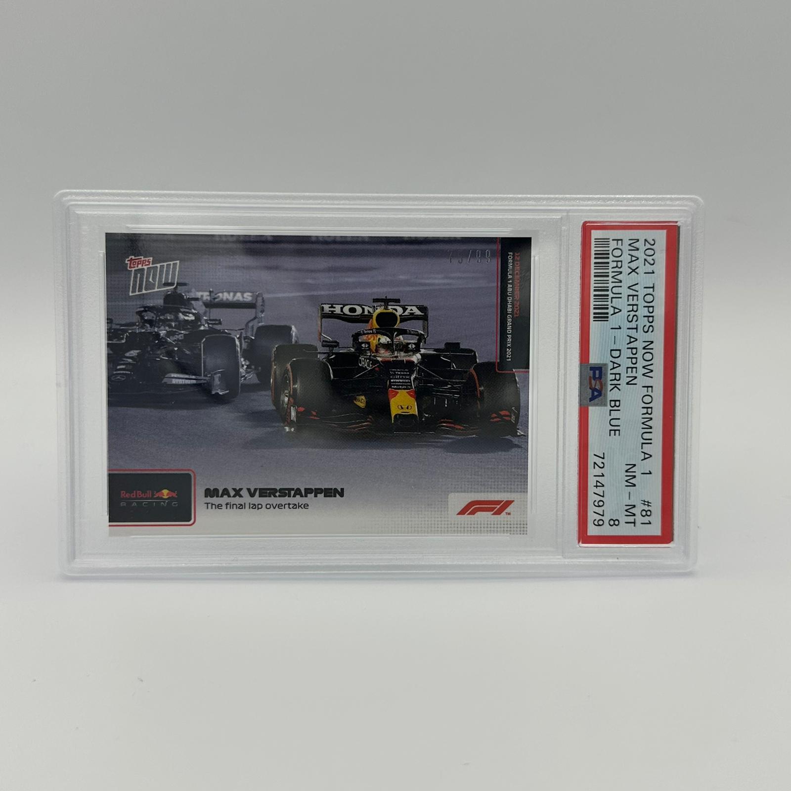 PSA 8 Graded 75/99 The Final Lap Overtake #81 - Rare Racing Card for Collectors & Sports Memorabilia Enthusiasts (Perfect for Display, Trading & Investment)