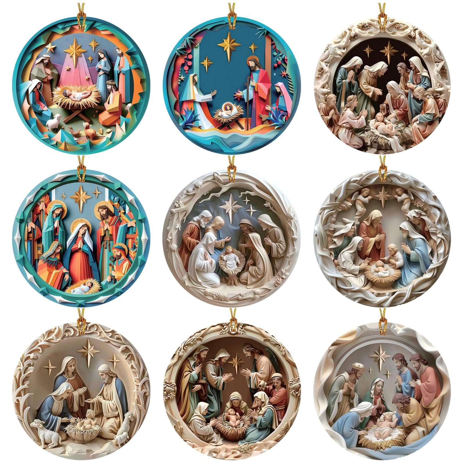 Prime Deals Today - Clearance Christmas Ornaments, 2D Acrylic Scene Pendant Decorations for Tree (Set A-J) - Festive Holiday Home Decor for Xmas, Gifts & Memory Keepsakes - Perfect for Living Room, Office & Holiday Party Decorating
