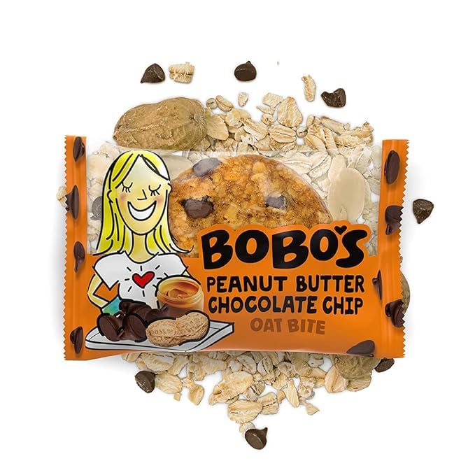 Bobo's Oat Bites Peanut Butter Chocolate Chip - Gluten Free Whole Grain Vegan Snacks (30 Pack, 1.3 oz per Bite) | Healthy On-The-Go Breakfast & School Lunch Snacks for Kids & Adults