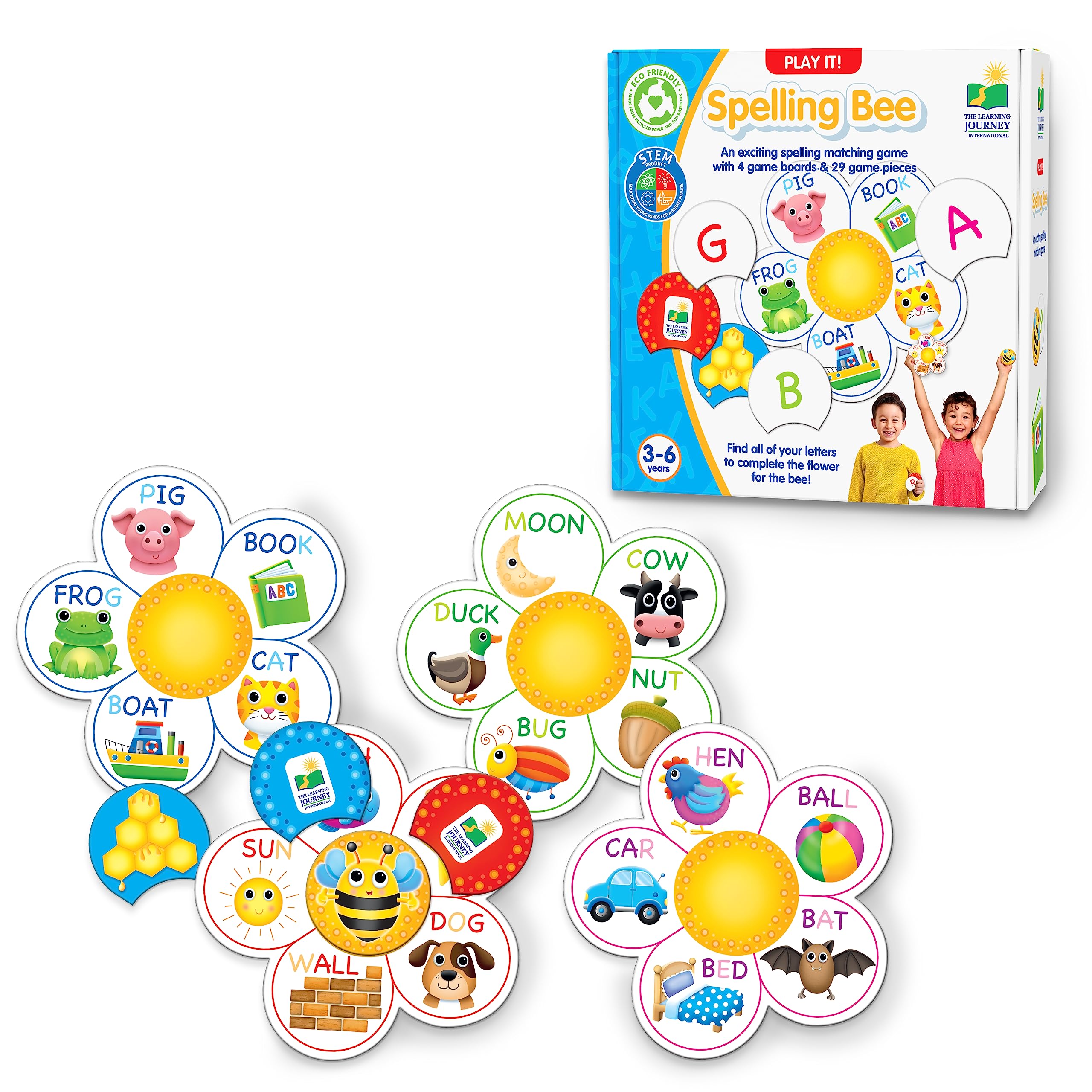 The Learning Journey: Play It! Spelling Bee - Educational Preschool Board Game for Kids Ages 3+, Fun Learning Toys for Boys & Girls, Multicolor (359242) - Perfect for Classroom, Homeschooling & Family Game Night