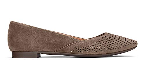 Vionic Women's Gem Posey Ballet Flat Shoes - Comfortable & Supportive Slip-On Loafers for Women, Size 8 Medium (Taupe) | Perfect for Work, Travel & Everyday Wear