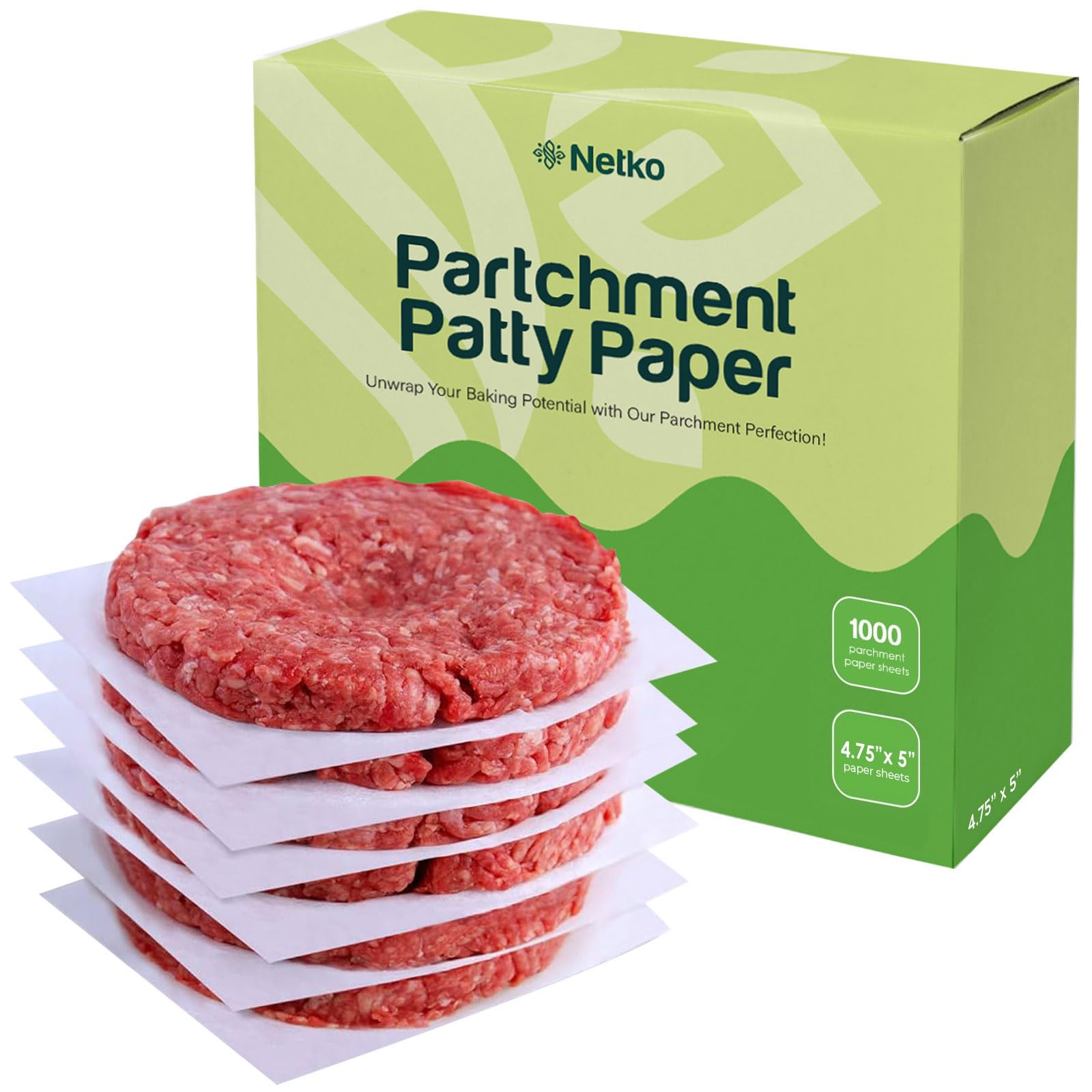 Non-Stick Hamburger Patty Paper Sheets 4.75x5 Inches - 1000 Waxed Burger Press Papers for Perfect Patties, Freezing & Food Prep | Ideal for BBQ, Grilling & Meal Prep