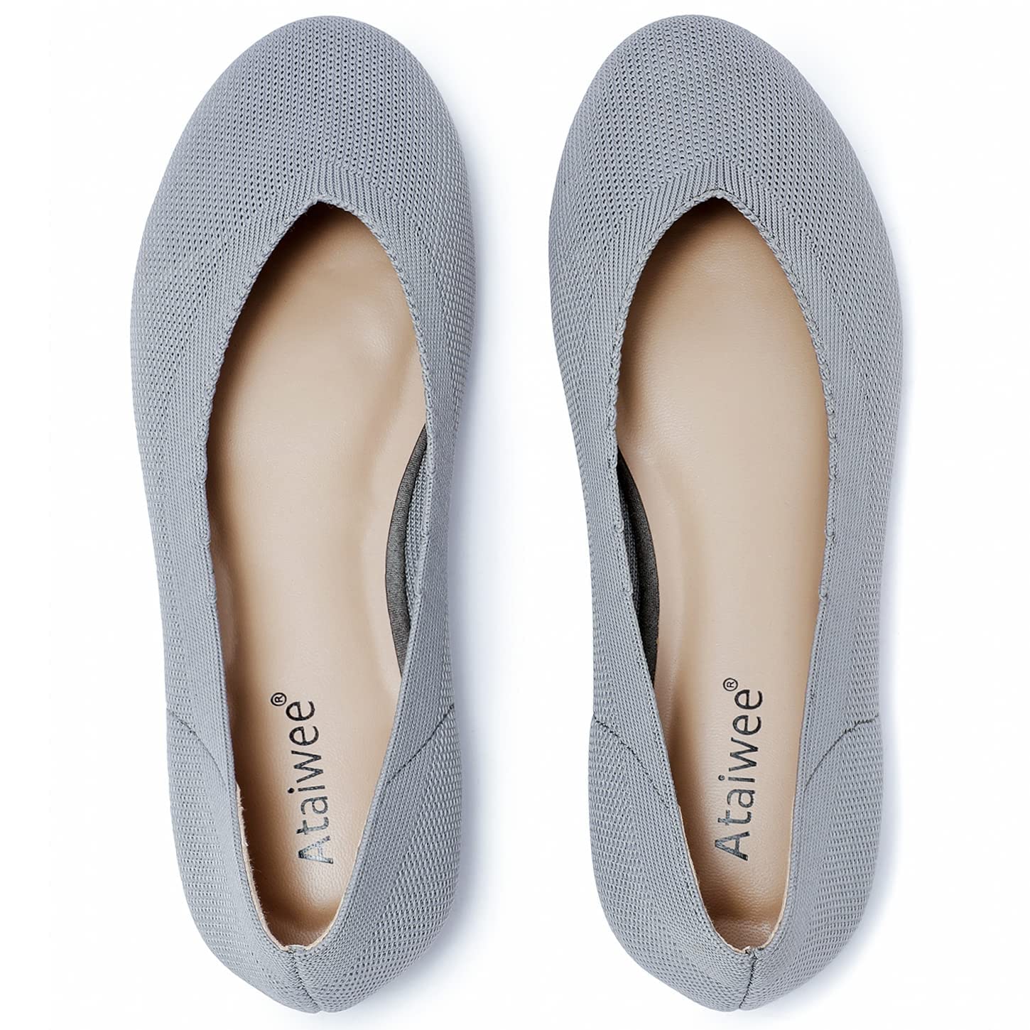 Ataiwee Women's Wide Width Flat Shoes - Comfortable Plus Size Round Toe Slip-On Ballet Flats for Wide Feet | Perfect for Work, Travel & Everyday Wear