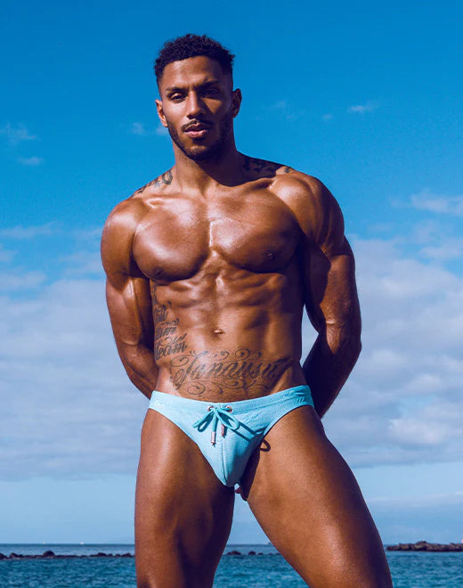 2EROS Nautica Swim Brief - Men's Blue Swimwear for Beach & Pool - Comfortable & Stylish Swim Trunks for Swimming, Sunbathing & Water Sports